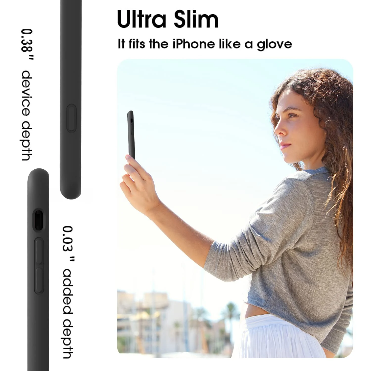 DL3 Mobilak Liquid Silicone Protective Case with Soft Microfiber Lining for iPhone 7 Plus / iPhone 8 Plus - Black