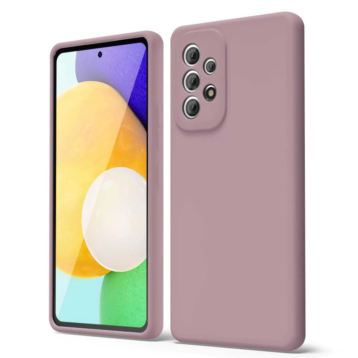DL3 Mobilak Silicone Protective Case for Samsung Galaxy A72, Shock-absorbing protection, Scratch-resistant surface, Soft microfiber lining - Cashmere