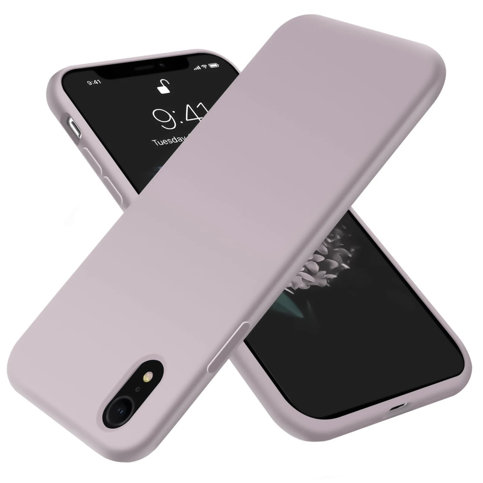 DL3 Mobilak Liquid Silicone Case for iPhone XR, Shock-absorbing protection, Scratch-resistant surface, Soft microfiber lining - Lavender Pink