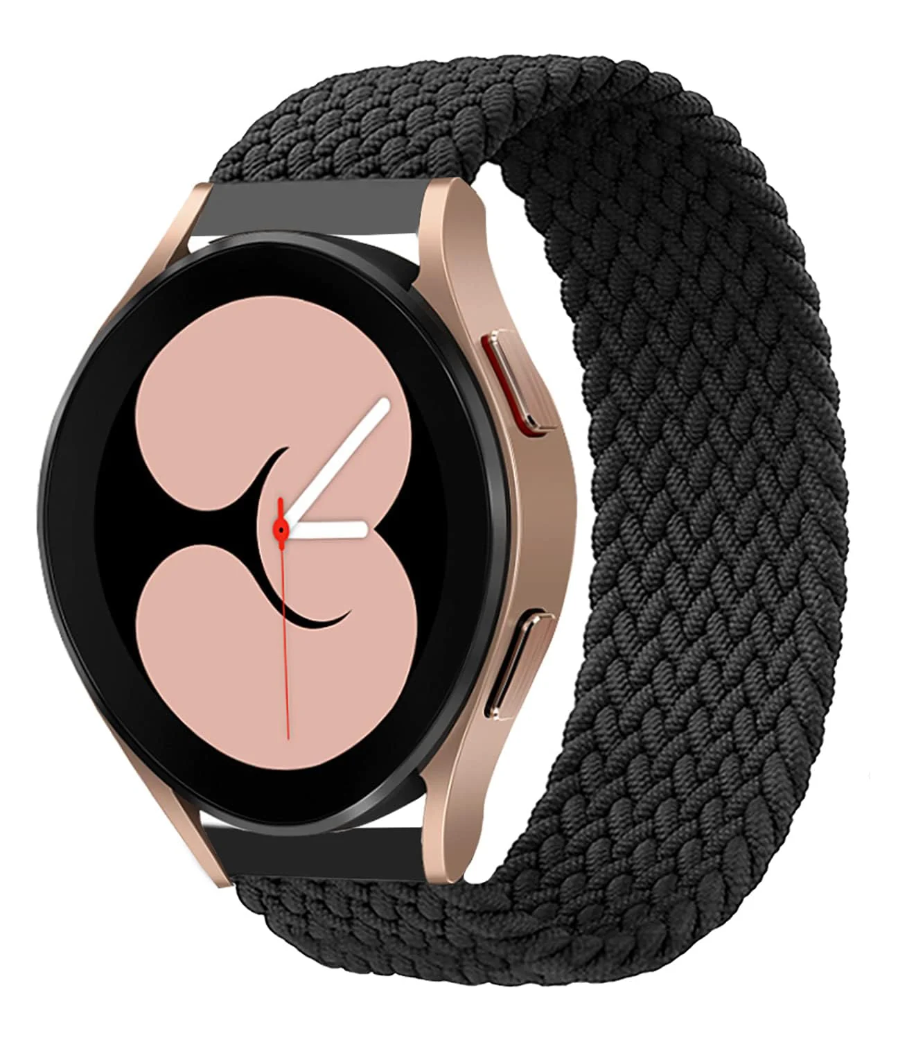 DL3 MOBILAK Band 20MM Nylon Braided Solo Loop Strap Compatible with Samsung Gear Sport/Watch 6/5/4 40mm 44mm/Watch 6 Classic 43mm 47mm/5 Pro 45mm/active 2 40mm 44mm (Medium) - Black