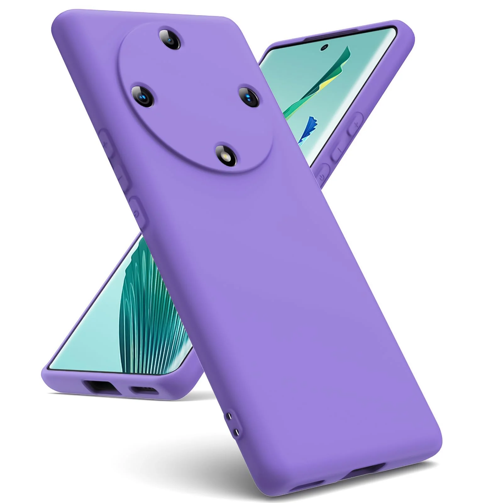 DL3 Mobilak Soft Silicone Protective Case for Honor X9a with Microfiber Lining and Shockproof Design - Light Purple