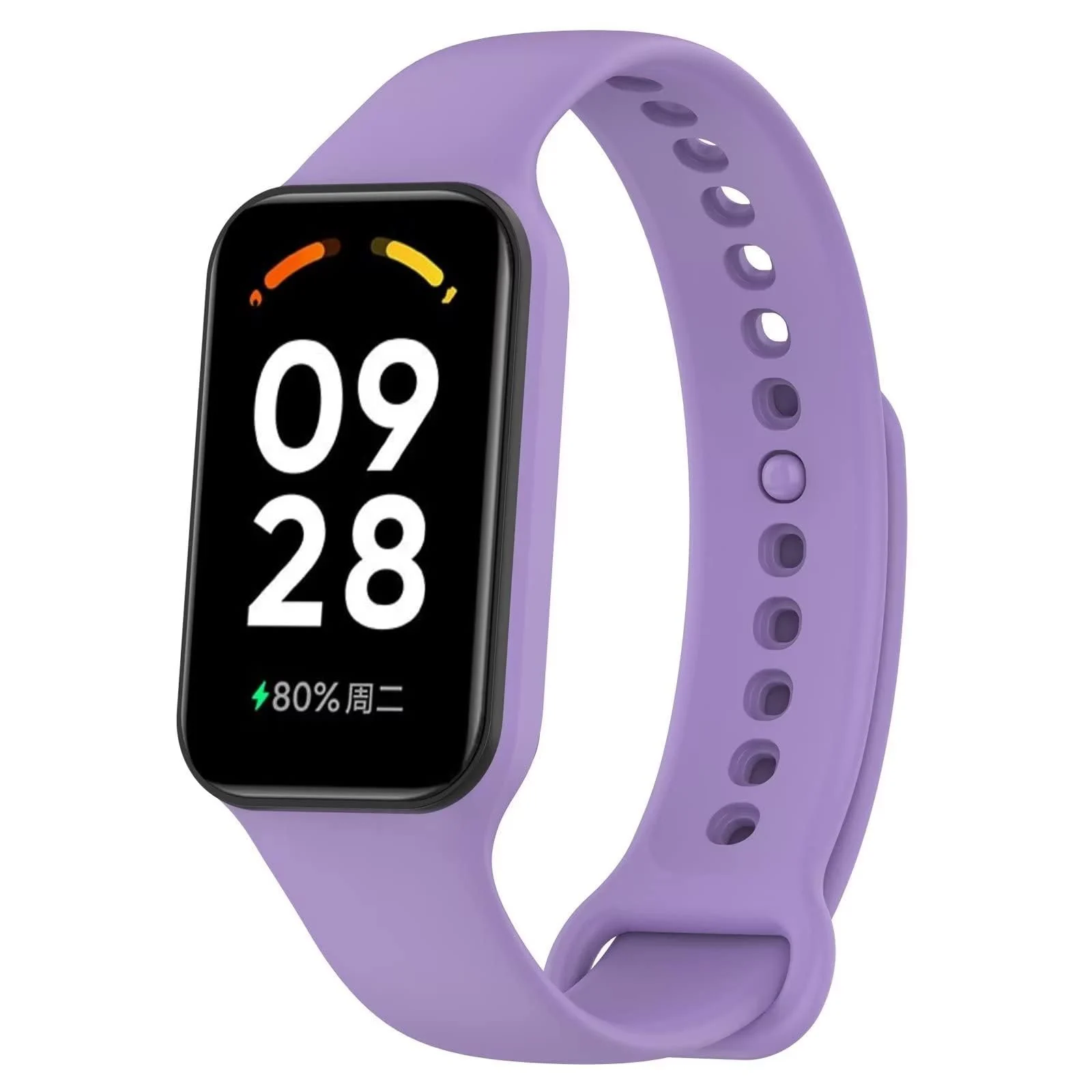 DL3 Mobilak Smart Watch Strap for Xiaomi Redmi Band 2, Sport Silicone Watch Band Wrist Strap, Replacement Bracelet Wristband Wrist Strap for Xiaomi Redmi Smart Band2 Accessories - Light Purple
