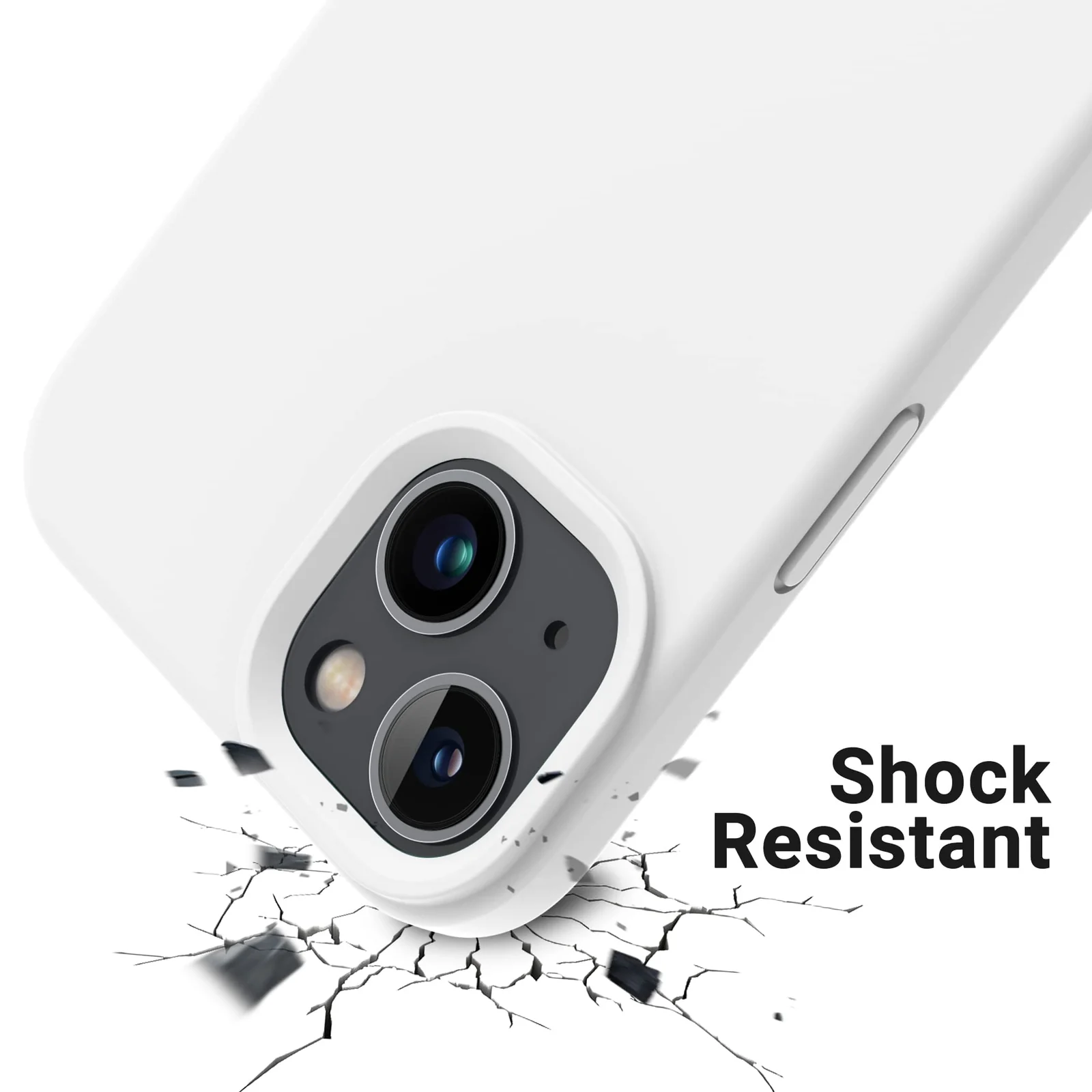 DL3 Mobilak Liquid Silicone Protective Case with Soft Microfiber Lining for iPhone 13 / iPhone 14 - White