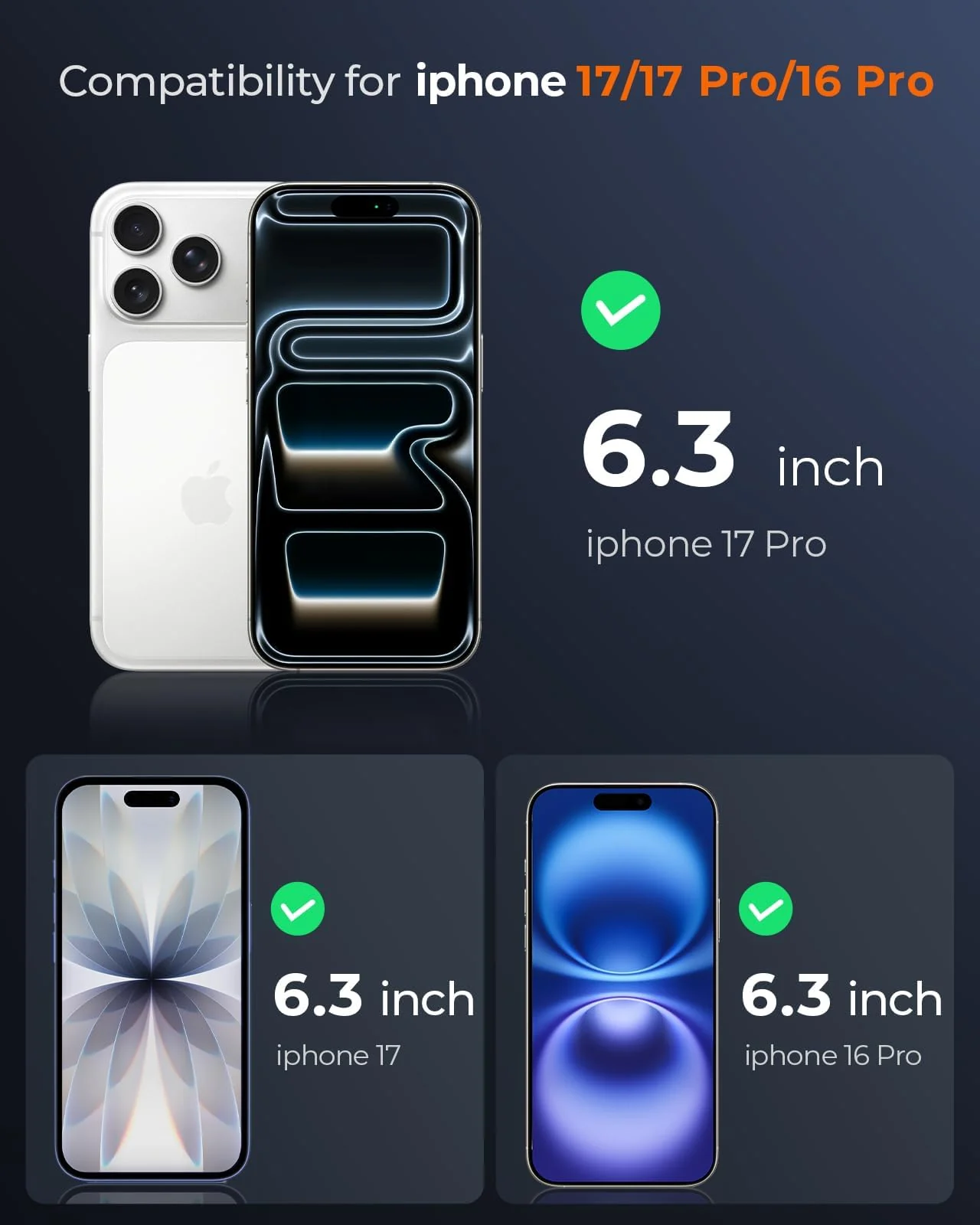 DL3 Mobilak for iPhone 17 / iPhone 17 Pro 6.3-Inch Tempered Glass Screen Protector, 9H Hardness Anti-Scratch Tempered Glass flim, Case Friendly, Anti-Scratch For iPhone 17 / iPhone 17 Pro - Clear