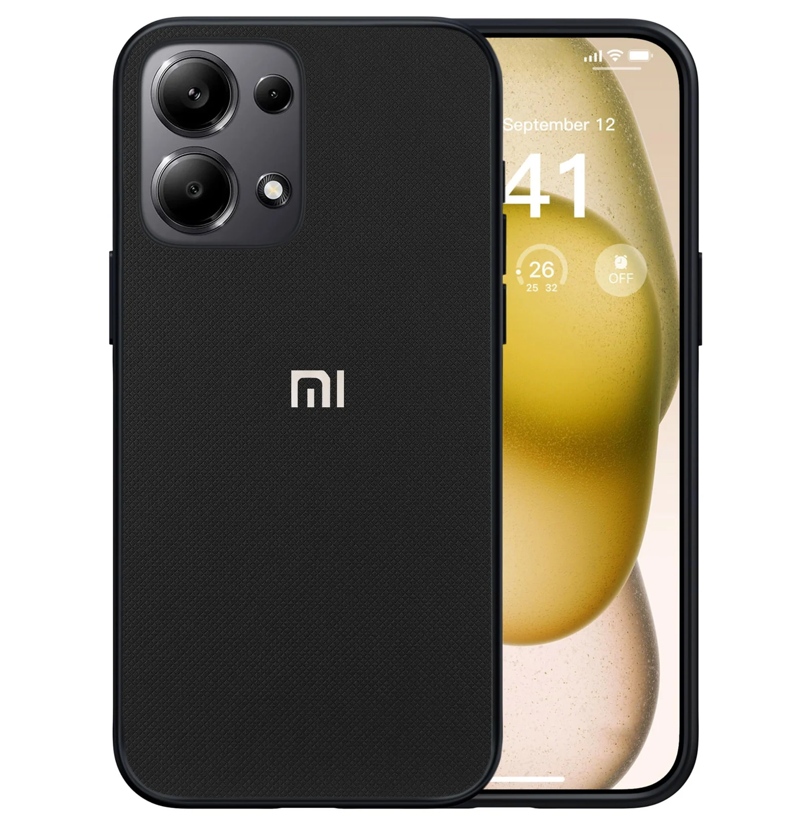 Dl3 Mobilak Compatible with Xiaomi Redmi Note 13 4G Case Dual Layer Heavy Duty Cell Phone Protective Cover Shockproof Rugged with Non-Slip Textured - Black