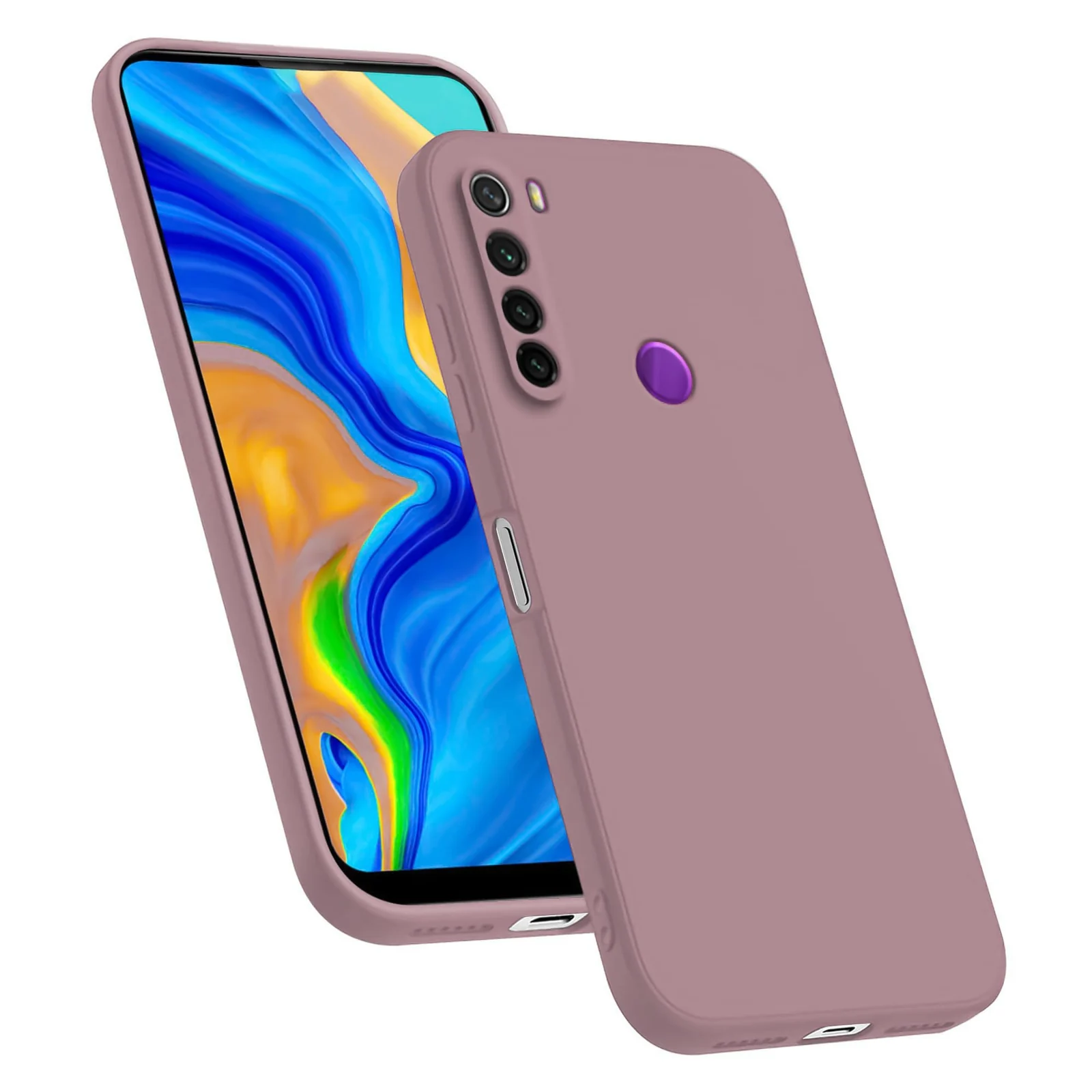 DL3 Mobilak Soft Silicone Protective Case for Xiaomi Redmi Note 8 with Microfiber Lining and Shockproof Design - Cashmere