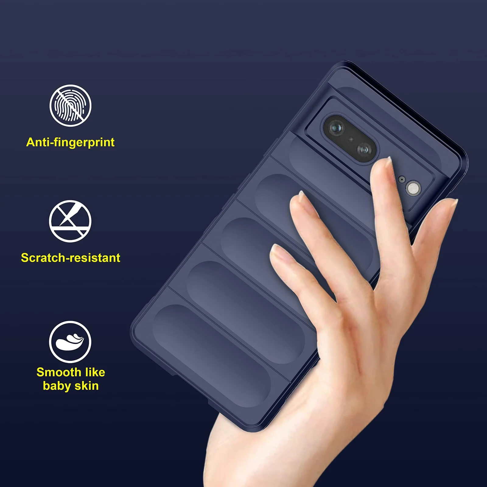 DL3 Mobilak Flexible Silicone and TPU Protective Case with Camera Protection for Google Pixel 7 - Blue