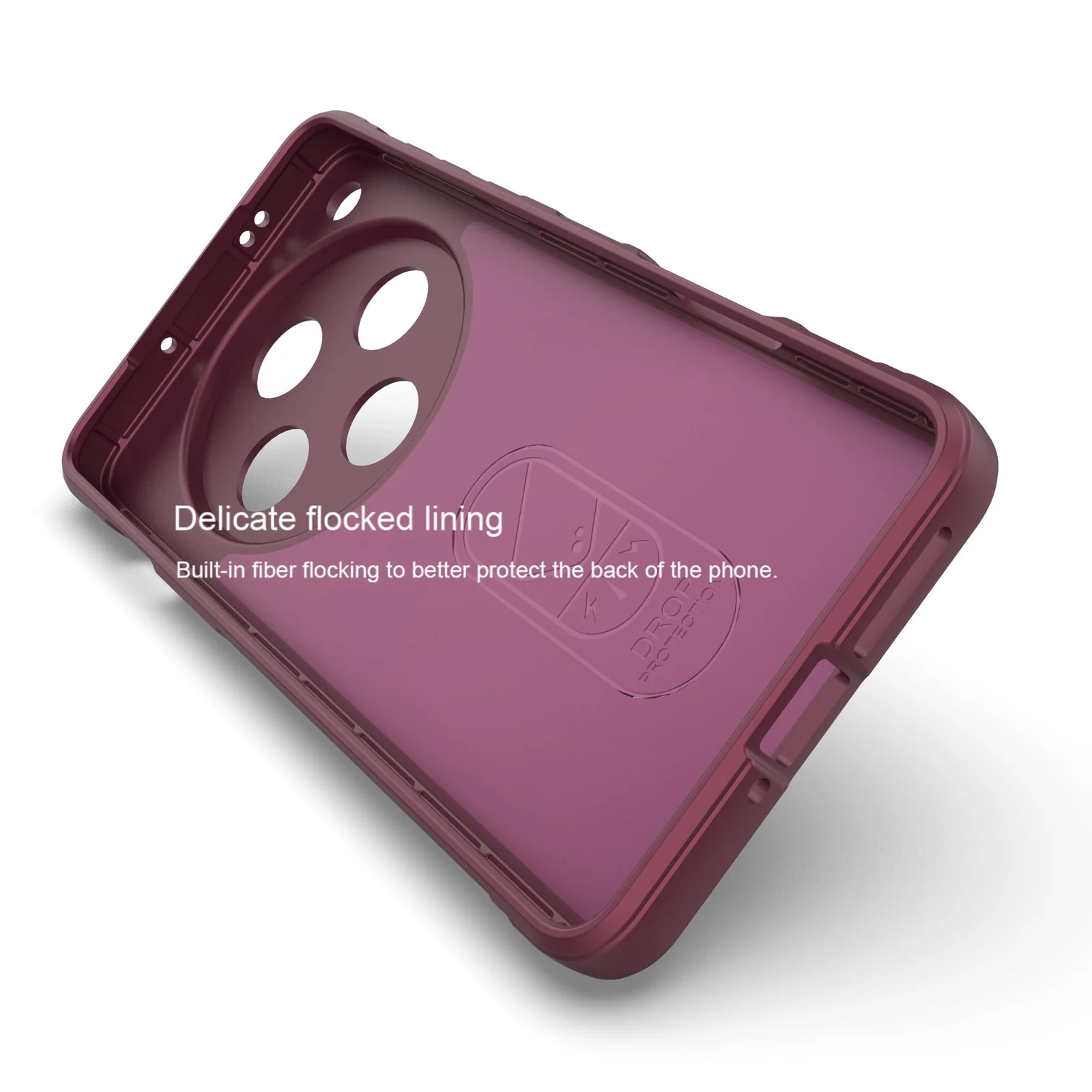 DL3 Mobilak Flexible Silicone and TPU Protective Case with Camera Protection for OPPO Find X8 Pro - Wine Red