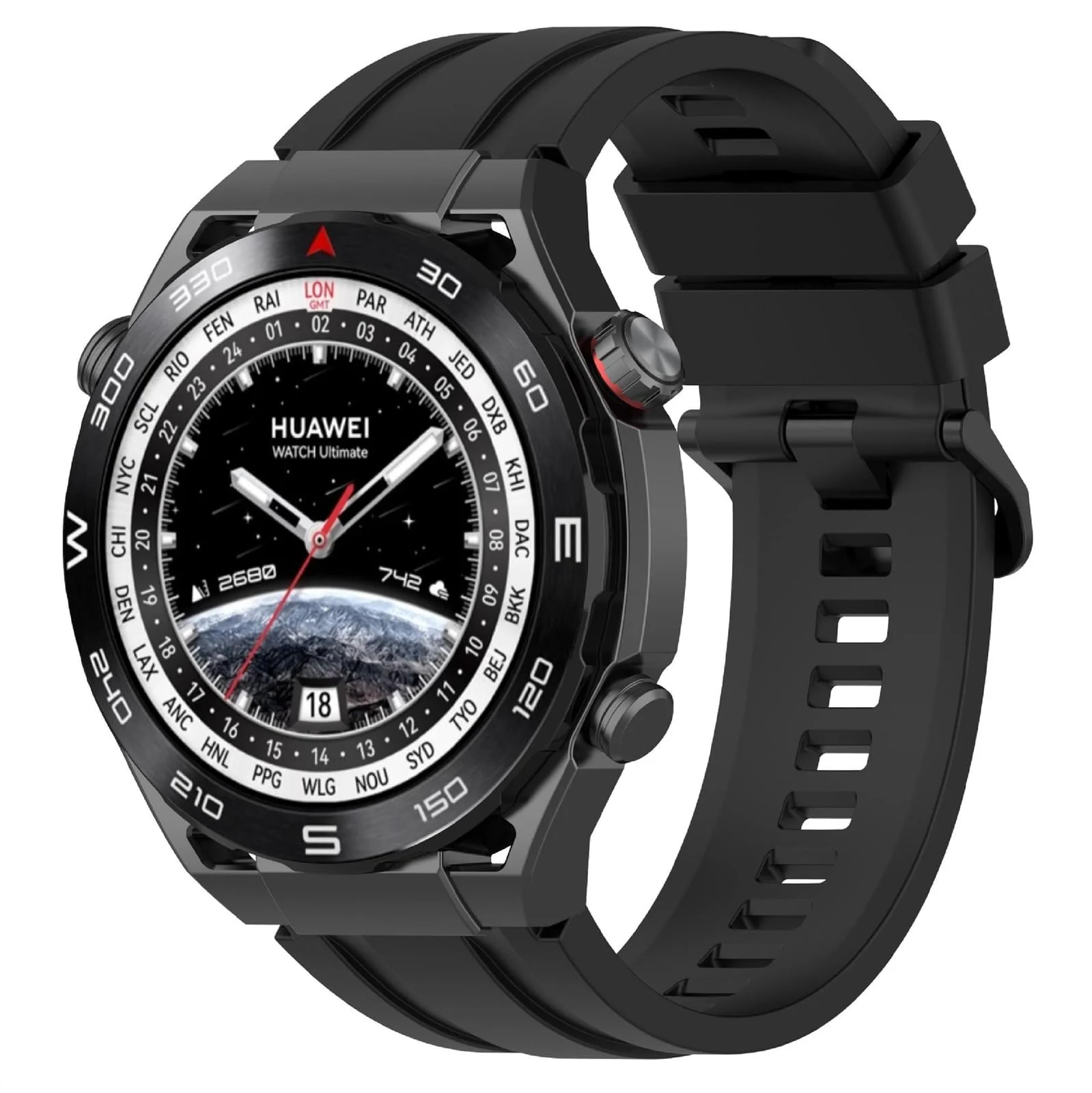 22MM Band Compatible with Huawei Watch GT7 GT6 GT5 GT4 46MM/Watch 4 3 Pro/GT7 GT6 GT5 GT4 Pro/Watch 4 3/GT3 46mm/GT2 46mm/GT 2e/GT Runner, 22MM Silicone Replacement Wristband Strap - Black