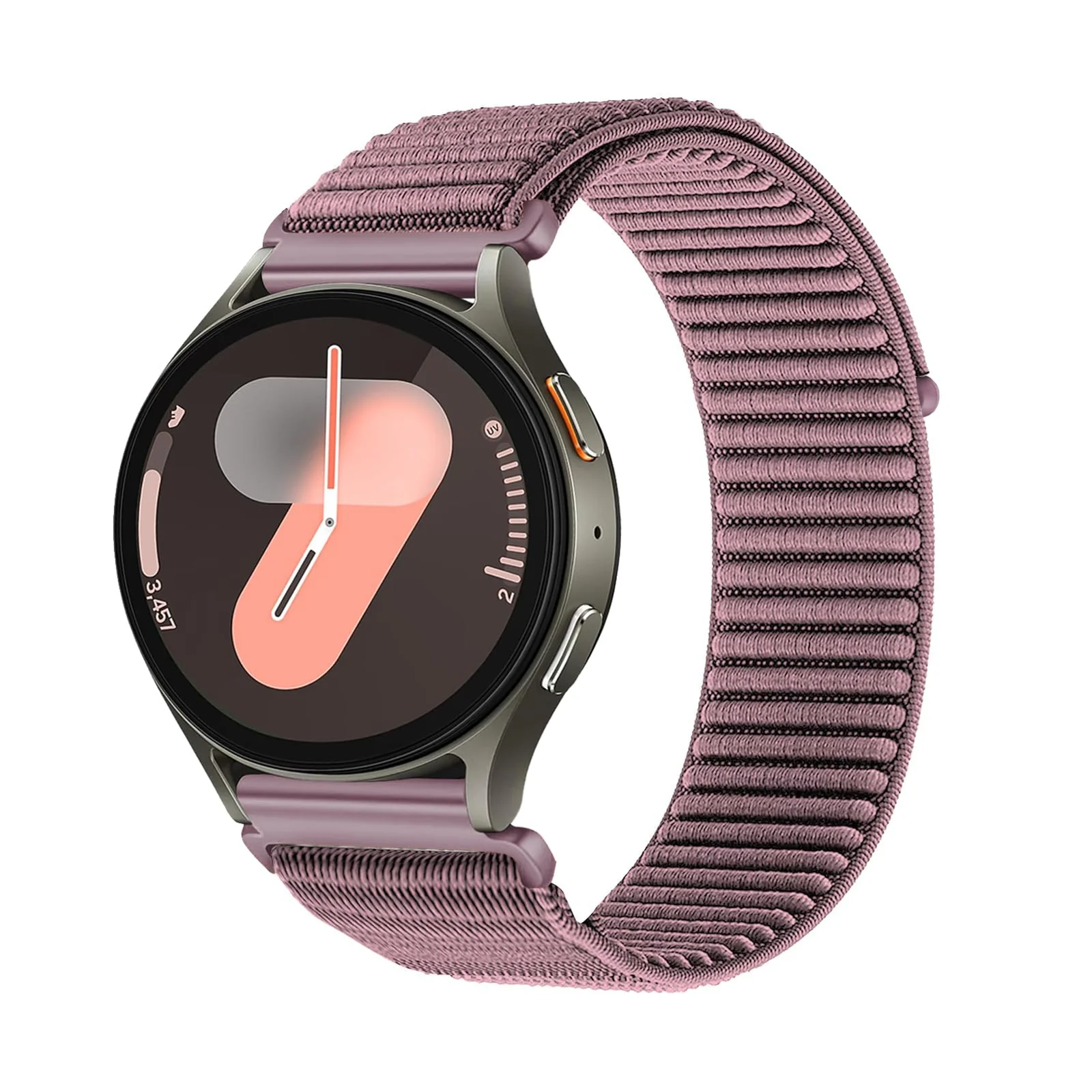 DL3 Mobilak Nylon Loop Sport Band For 20mm For Samsung Galaxy Watch 7/6/5/4 40mm 44mm/5 Pro 45mm/S2 classic/active 2 40mm 44mm/Amazfi GTS 2/2e/3/3 Pro/GTS4/GTS 2 Mini/4 Mini/Bip 3, Stretchy Strap Elastic Fabric - Smoke Purple