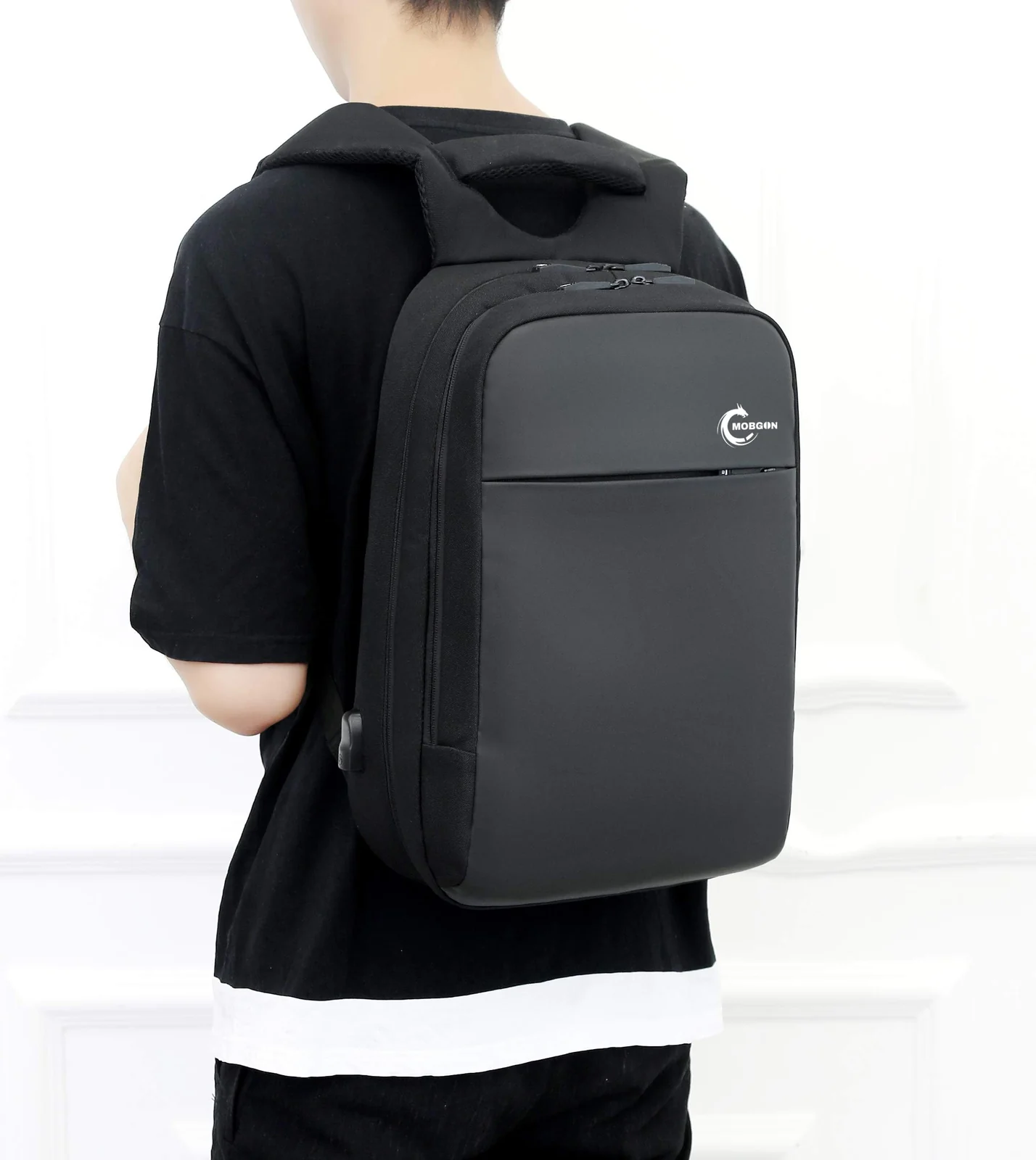 Mobigon Business Laptop Backpack, 15 Inch Travel Laptop Bag Rucksack with USB Charging Port, Water-Resistant Bag Daypack for Work College Computer Men Women Backpack For MacBooks - Black