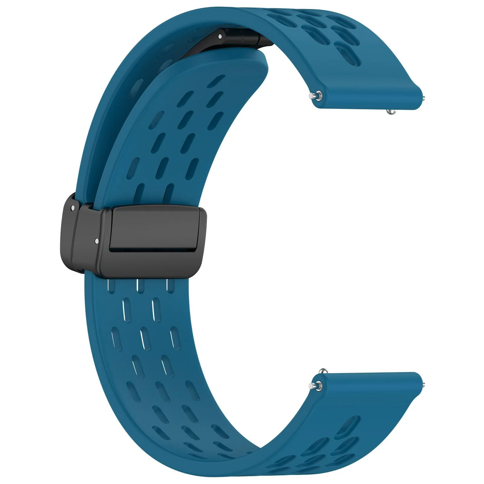 DL3 Mobilak Silicone Band Magnetic Clasp 22MM Strap For Samsung galaxy watch3 45mm /galaxy 46mm/Gear S3/Huawei watch GT3 46MM/GT2E/GT2 Pro/GT GT2 46MM/Magic Watch2 46mm/Amazfit GTR 3/4 (Rock) - Rock Blue