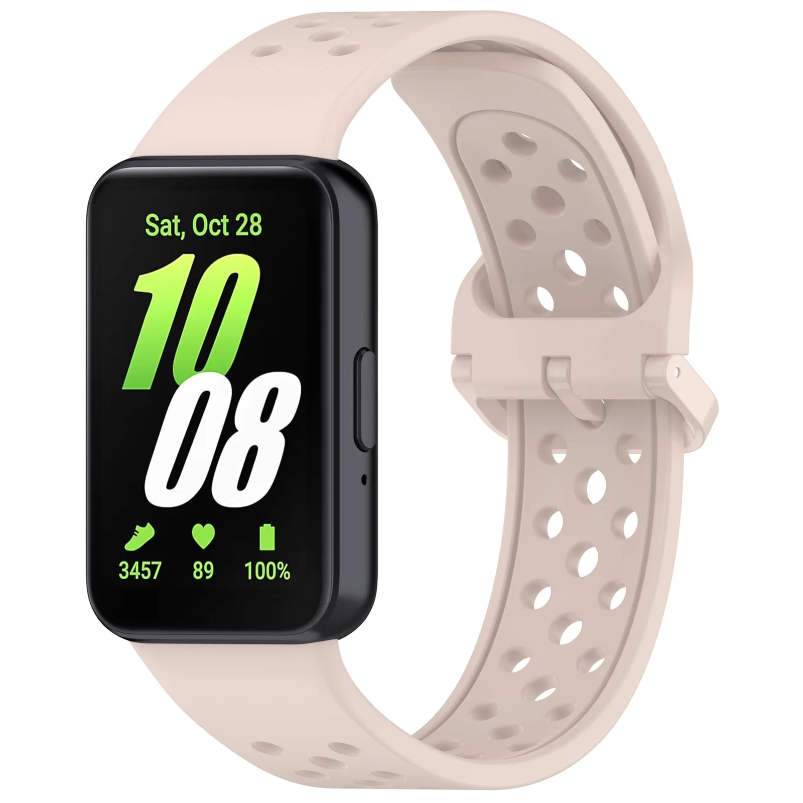 DL3 Mobilak Strap for Samsung Galaxy Fit 3 SM-R390, Women Men Armband, Two Colours Silicone Adjustable Replacement Soft Strap for Samsung Galaxy Fit 3 SM-R390 Fitness Tracker - Pink