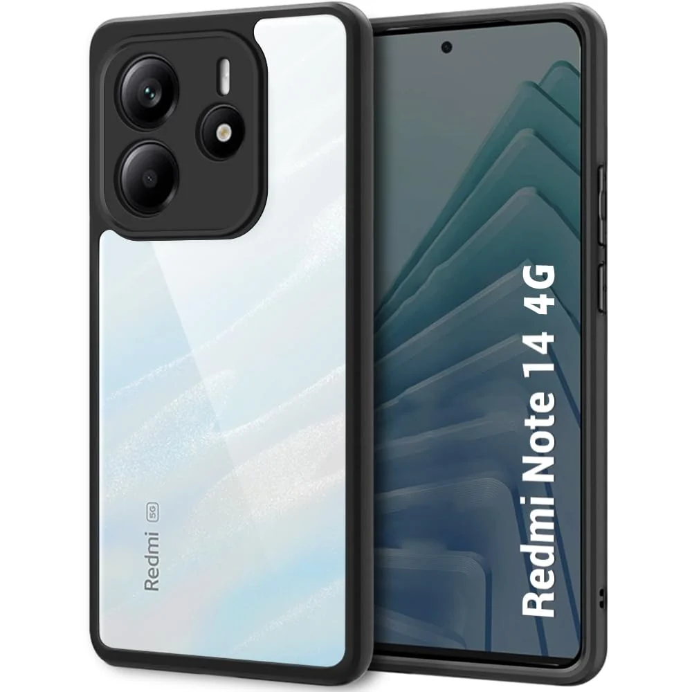 DL3 Mobilak Rugged Protective Case for Xiaomi Redmi Note 14 4G (Not 5G), Camera protection, Shock-absorbing protection, Scratch-resistant surface - Black