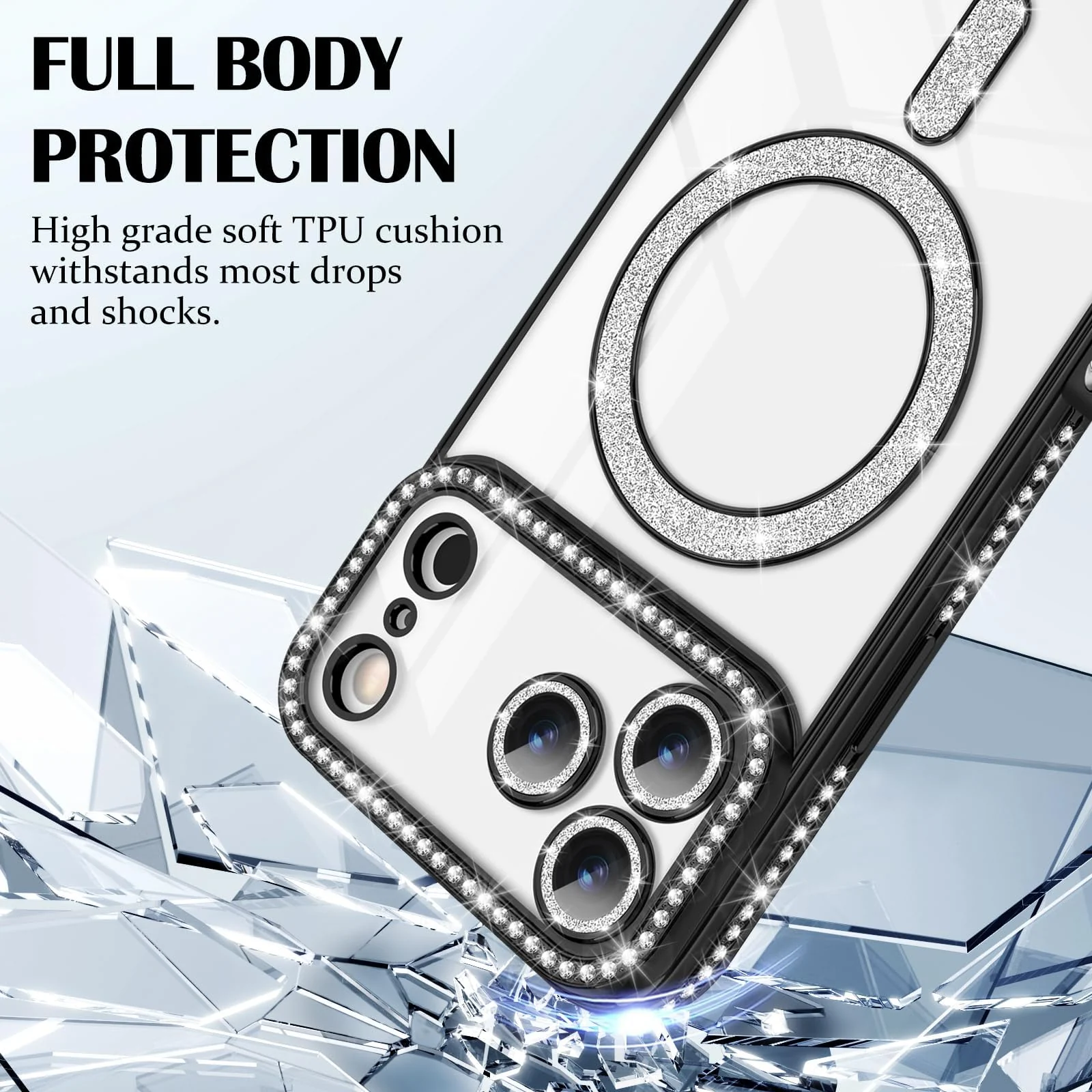 DL3 Mobilak MagSafe-Compatible Magnetic Case for iPhone 17 Pro Max with Camera Protection and Magnetic Car-Mount Support - Purple