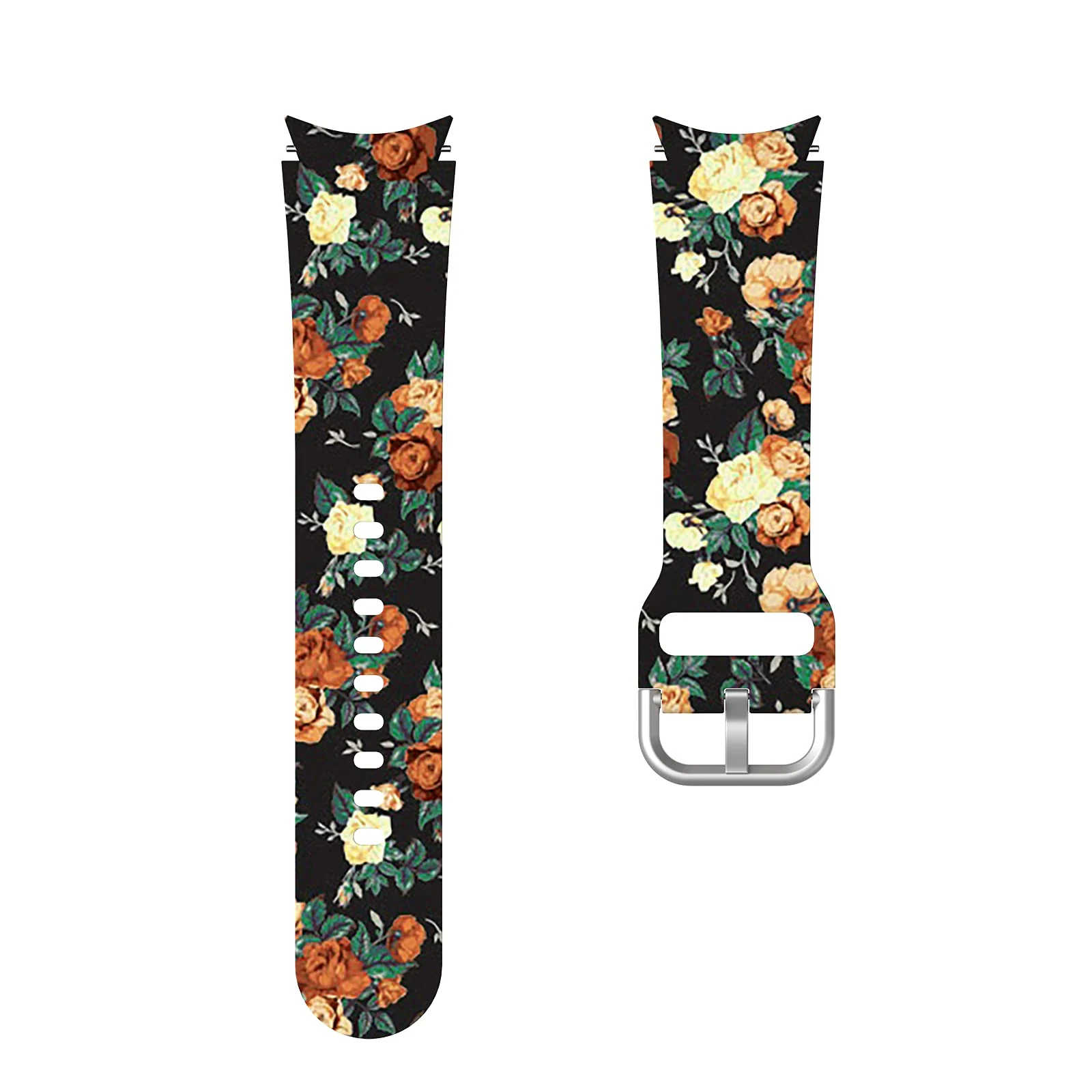 DL3 Mobilak No Gap Bands Compatible with Samsung Galaxy Watch 7 5 4 6 Band 44mm 40mm/Watch 5 Pro 45mm/Galaxy Watch 4 Classic 46mm 42mm Strap,20mm Quick Release Sport Replacement Bands for Women Men - Flower