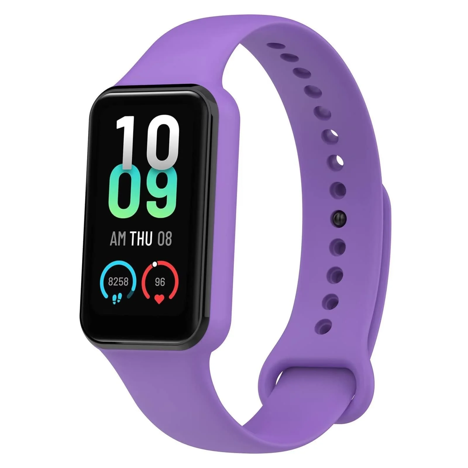 DL3 Mobilak Sport Band Compatible With Amazfit Band 7 Fitness Tracker Replacement Strap Soft Silicone Wristband Bracelet For Amazfit Band7 - Purple