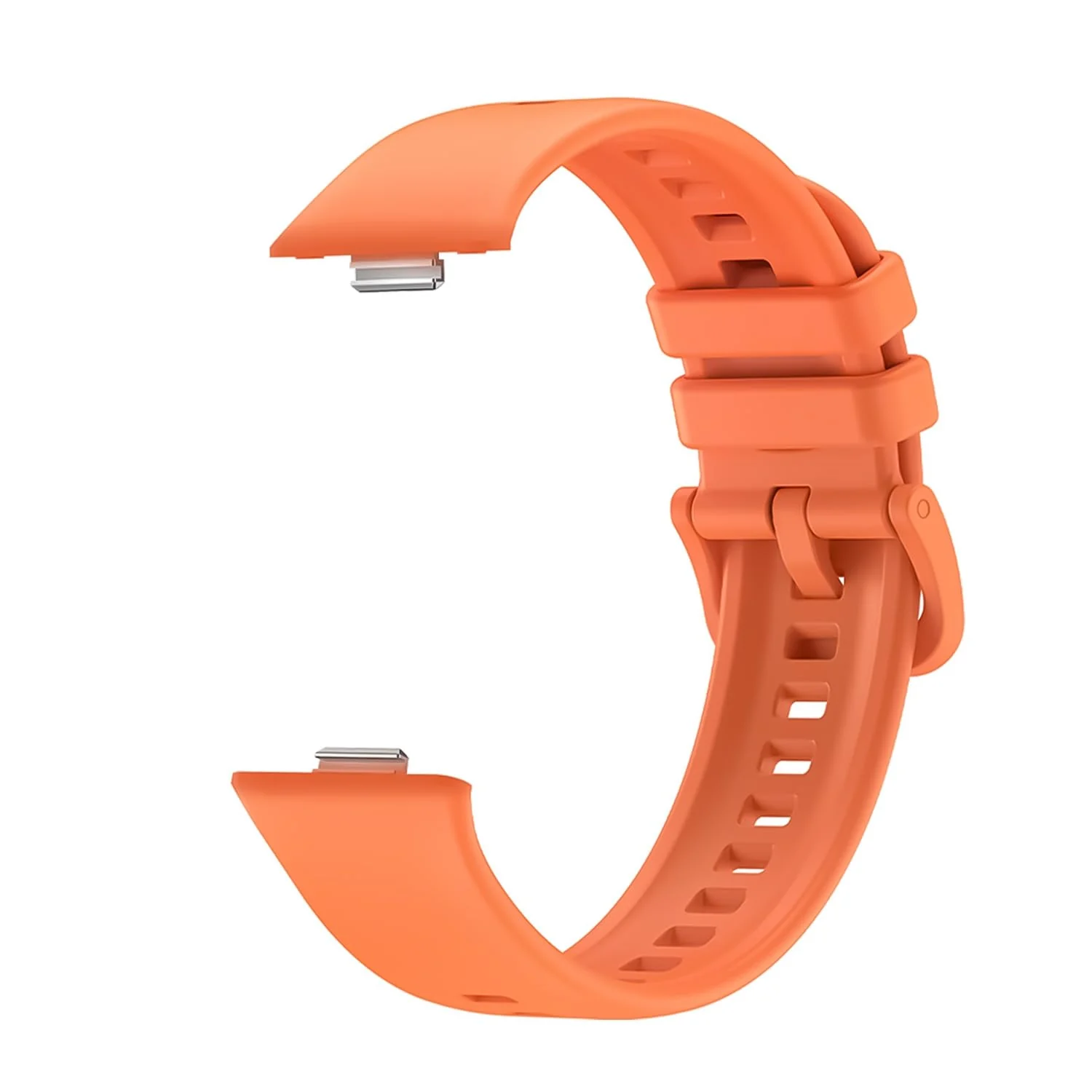 DL3 Mobilak Silicone Bracelet for Huawei Watch Fit 3/Watch Fit 4 Pro/Fit 4 Strap, Soft Silicone Sport Replacement Strap for Women/Men, Adjustable Waterproof Sports Band - Orange