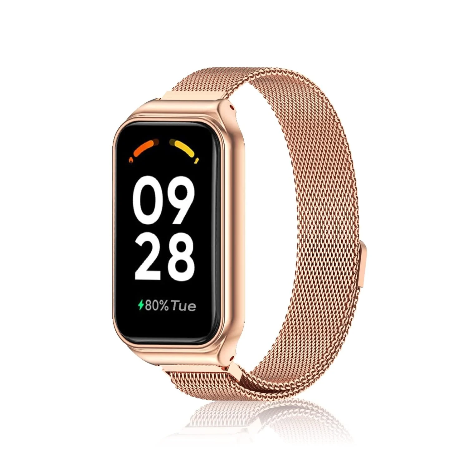 DL3 Mobilak Bracelet Compatible with Xiaomi Redmi Band 2/Smart Band 8 Active, Stainless Metal Magnetic Replacement Strap