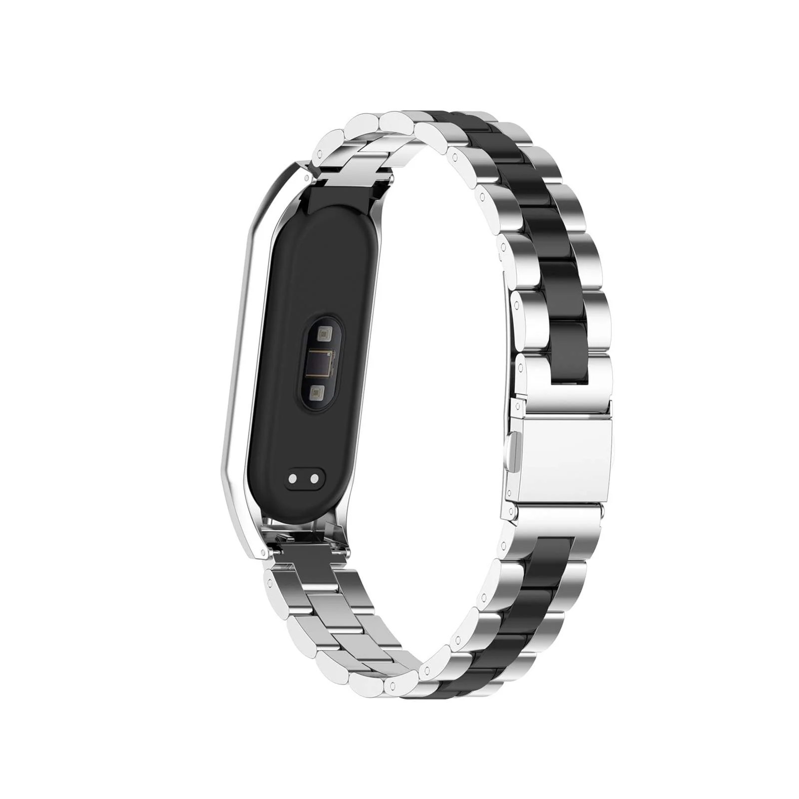 DL3 Mobilak Compatible For Xiaomi Mi Band 7 Strap, Metal Bracelet MiBand 7 Waterproof Stainless Steel Wrist Strap Accessory Band Strap for Xiaomi Mi Smart Band 7 - Black