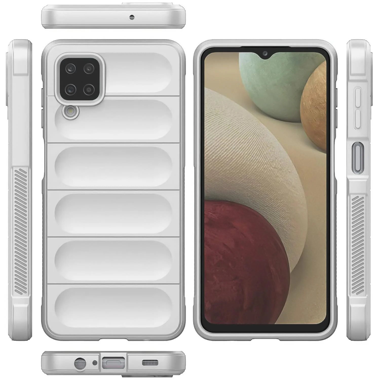 DL3 Mobilak Flexible Silicone and TPU Protective Case with Camera Protection for Samsung Galaxy A12 / M12 - White
