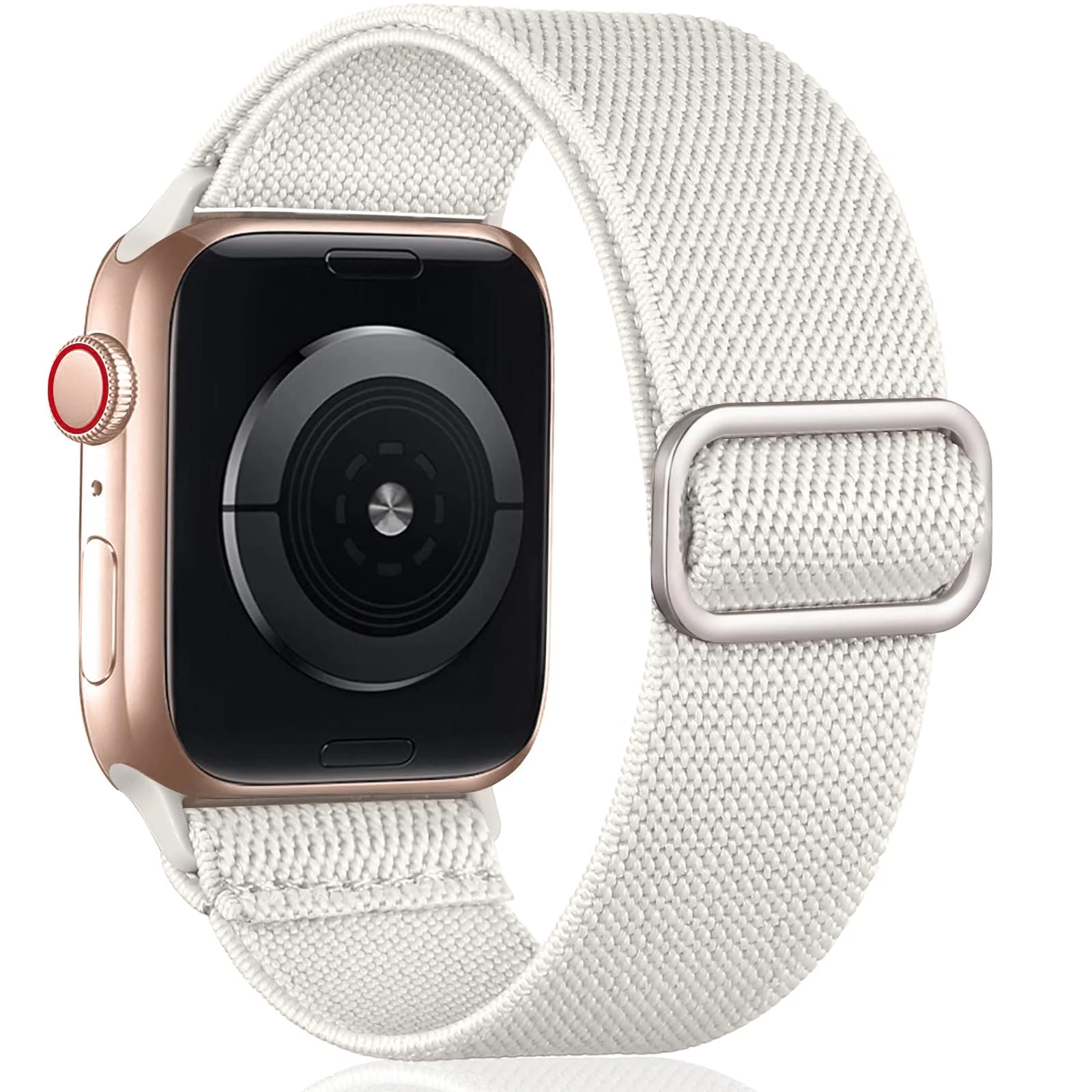 DL3 Mobilak Stretchy Solo Loop Compatible with Apple Watch Band 44mm 40mm 41mm 45mm 46mm 38mm 49mm 42mm, Soft Nylon Elastic Sport Strap for iWatch Series 10 9 8 7 6 5 4 3 SE Ultra (42MM/44MM/45MM/49MM) - Starlight