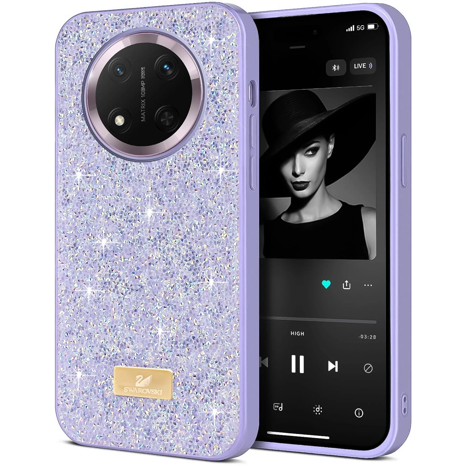 5.5 — DL3 Mobilak Case for Honor X9C Glitter, Sparkle Diamond Crystal Bling Case with Bling, Ultra Thin Lightweight Full Body Shockproof Anti-Scratch Protective Cover