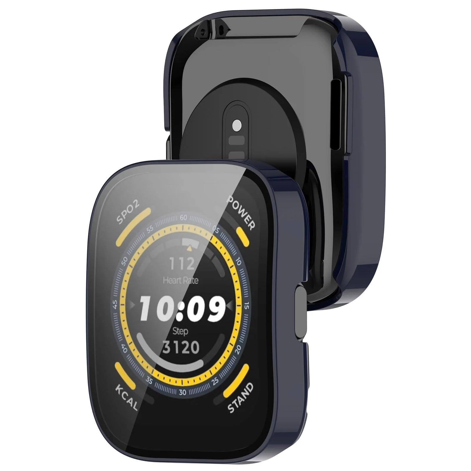 DL3 Mobilak Case with Screen Protector for Amazfit Bip 5, Bumper Full Coverage Hard PC Overall Protective Cover, Built-in Tempered Glass Film High Sensitivity For Amazfit Bip 5 (A2215) - Blue