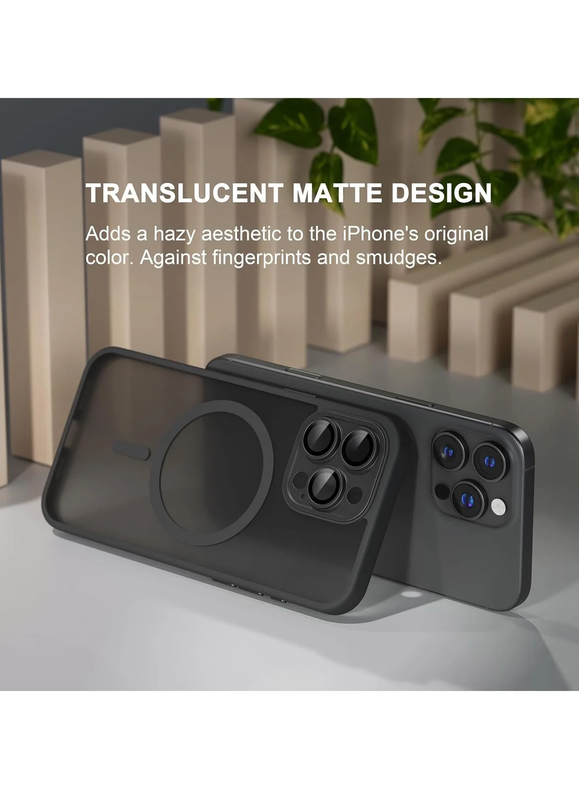 DL3 Mobilak Translucent Matte Case for iPhone 11, Compatible with MagSafe accessories, Supports wireless charging, Camera protection - Black