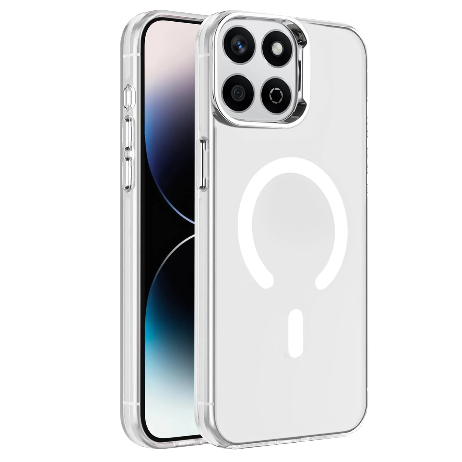 DL3 Mobilak Case for Honor X7D Crystal Clear [Not Compatible with MagSafe] Soft TPU Gel Case Flexible Silicone Anti-Scratch Transparent TPU Cover - White