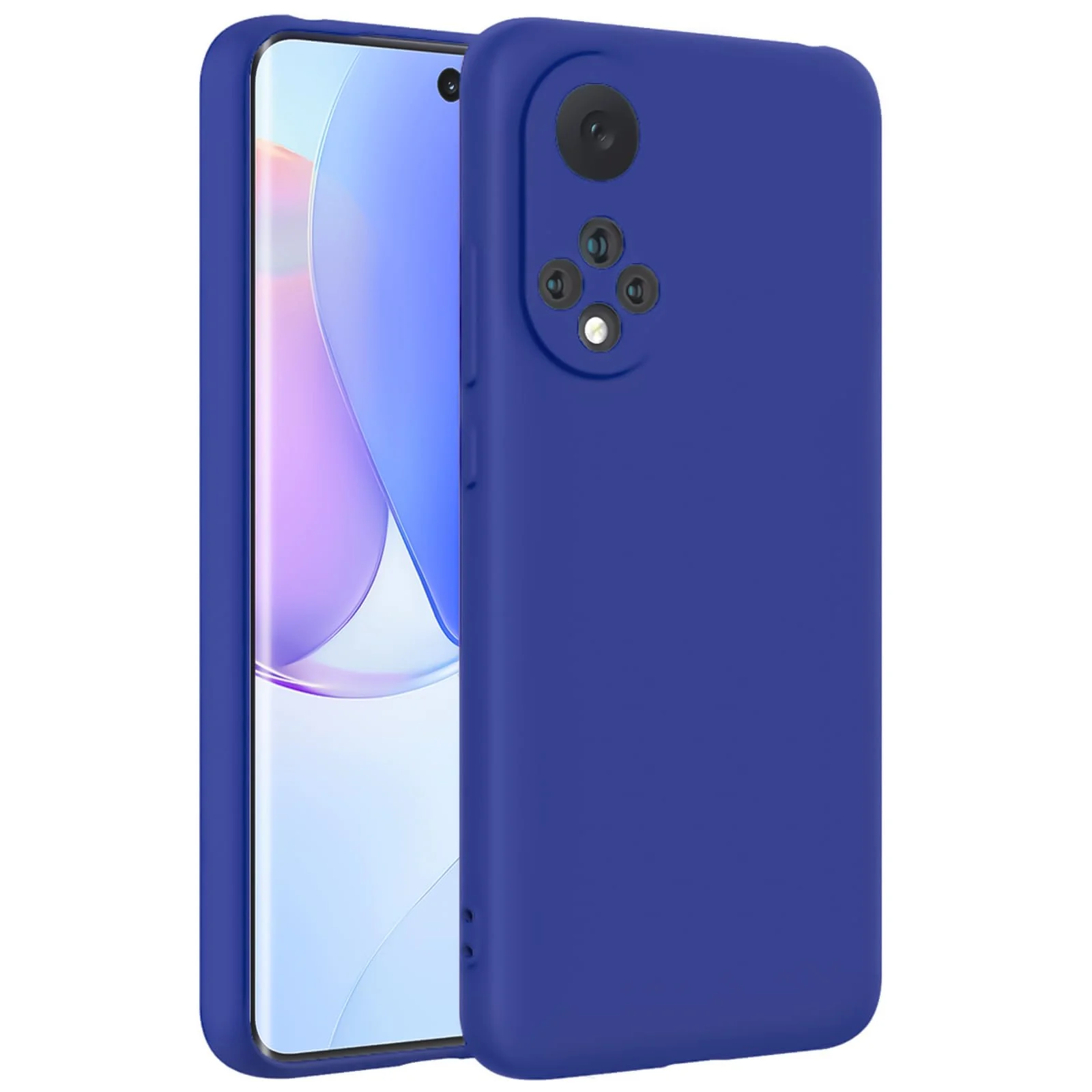 DL3 Mobilak Silicone Protective Case for Honor 50 / Huawei Nova 9, Shock-absorbing protection, Scratch-resistant surface, Soft microfiber lining - Pepsi
