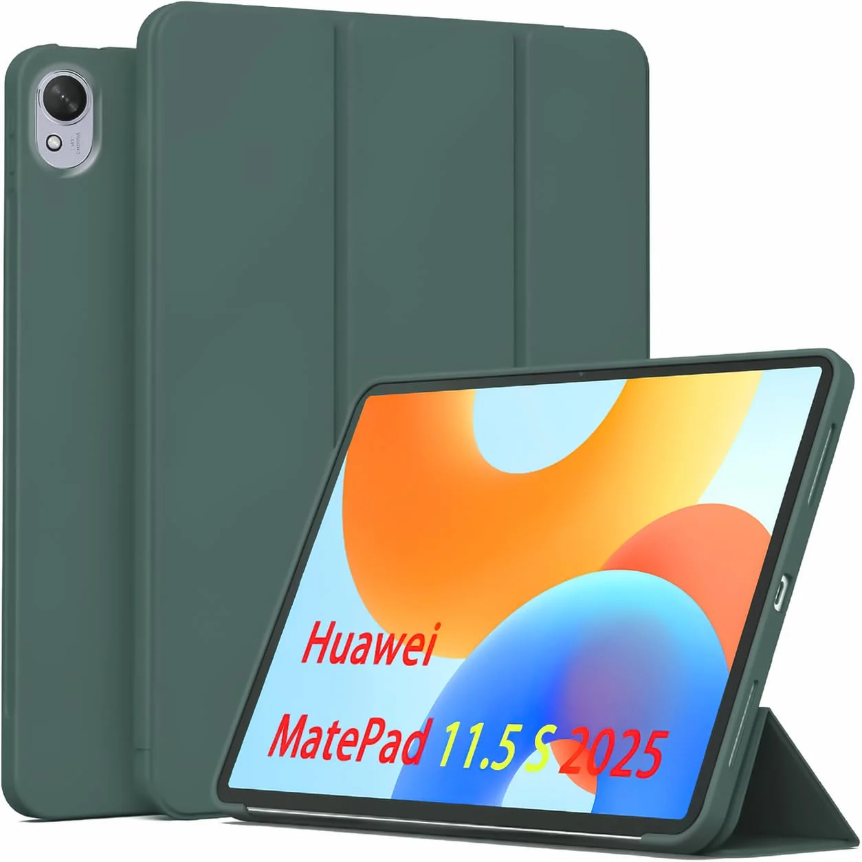 DL3 Mobilak Huawei Matepad 11.5S 2024/2025 Case with Pen Holder, Soft TPU Back Trifold Stand Protective Smart Cover Flip, Auto Wake & Sleep