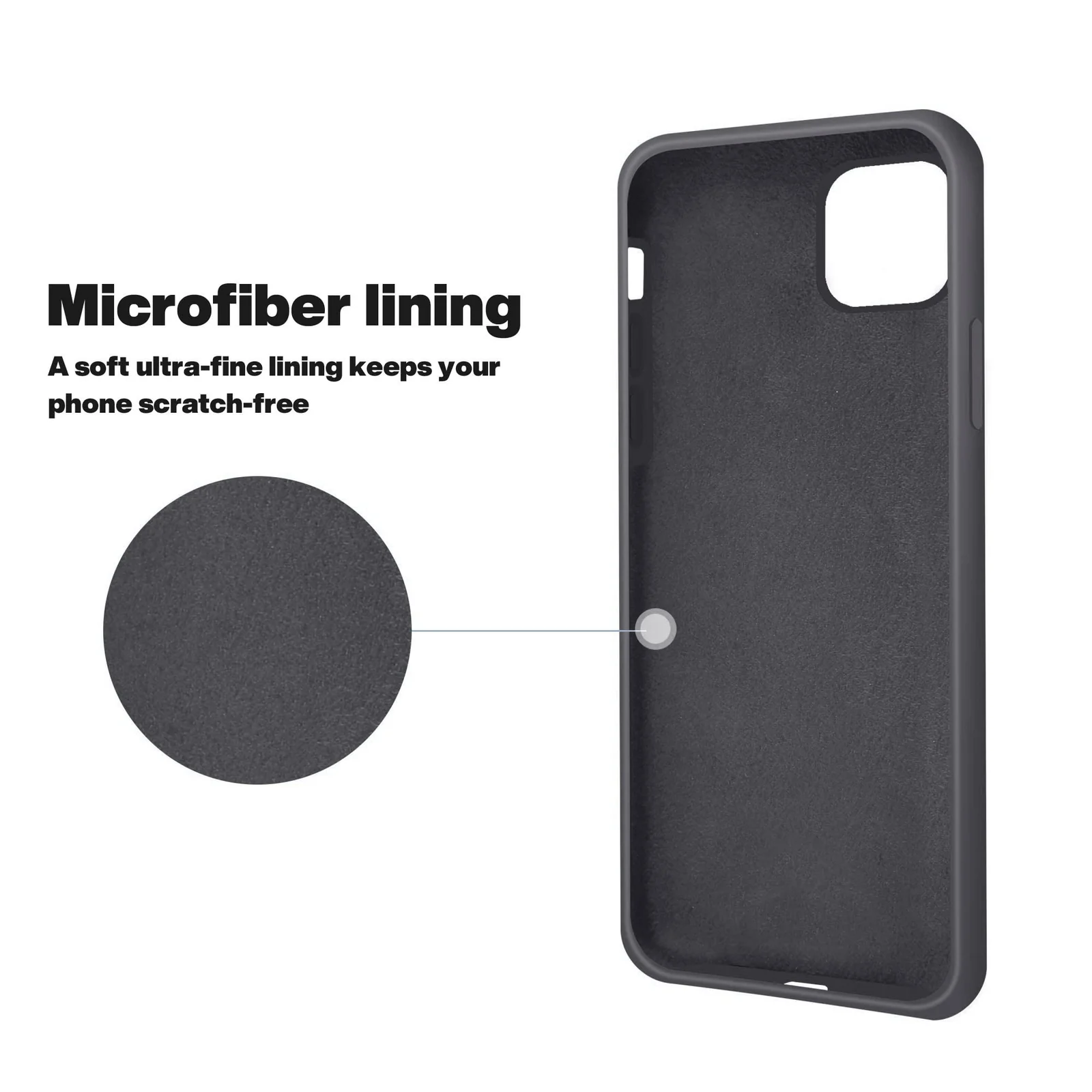 DL3 Mobilak Liquid Silicone Case for iPhone 11 (6.1 Inch), Shock-absorbing protection, Scratch-resistant surface, Soft microfiber lining - Midnight Gray