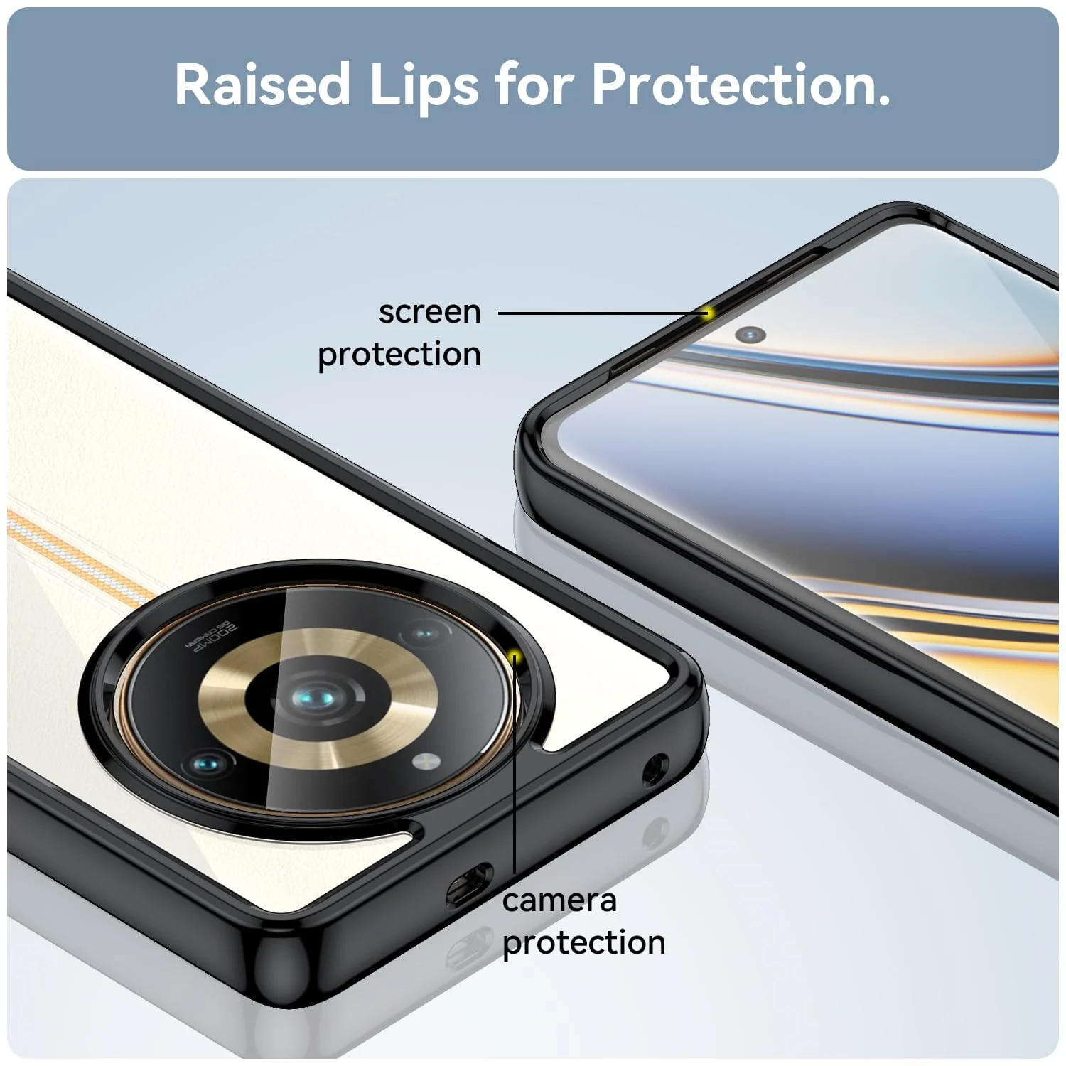DL3 Mobilak Compatible with realme 11 Pro & realme 11 Pro+ Plus 5G Case, Military-Grade Shockproof Anti-Yellowing, Slim Protective Phone Case Full Bumper Cover - Black