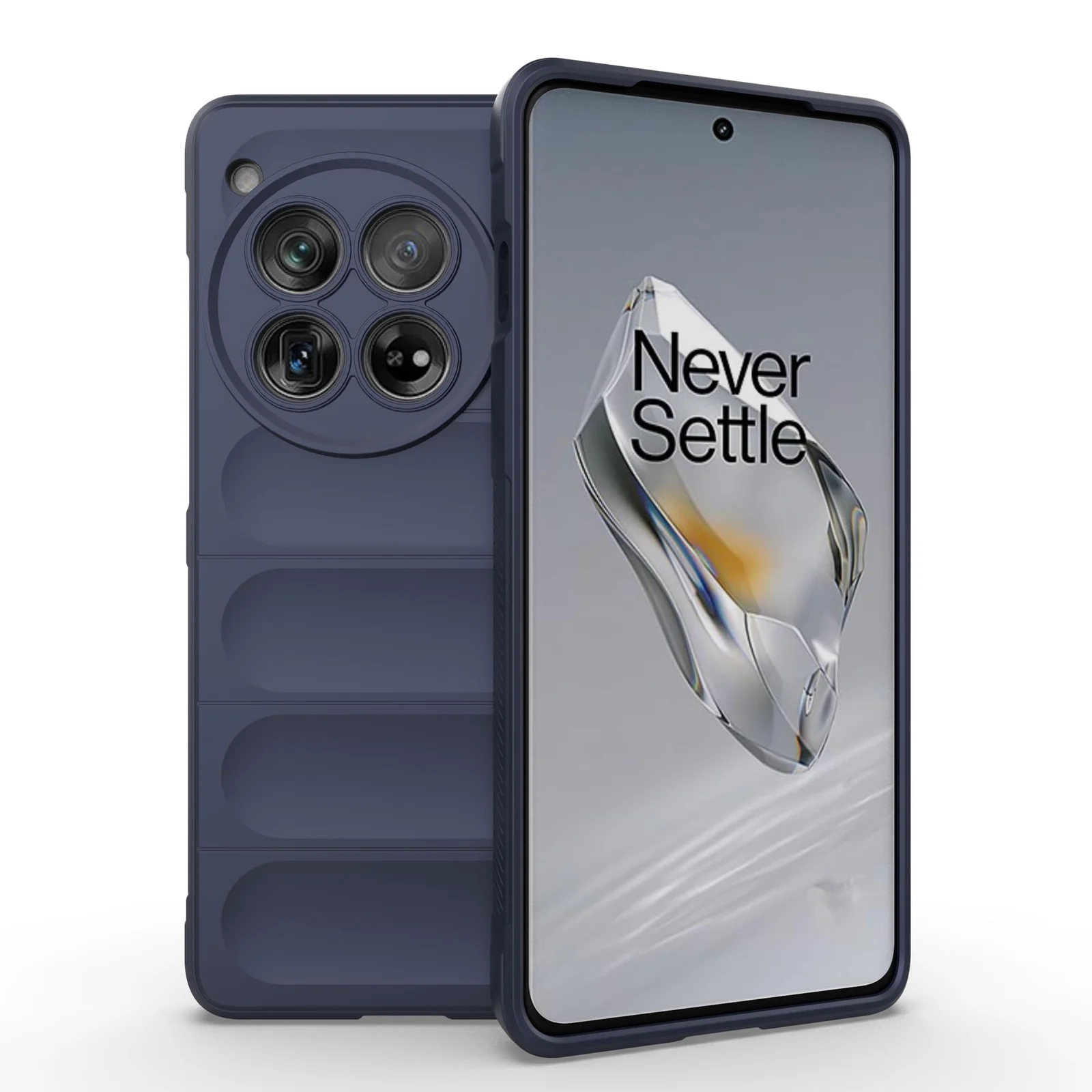 DL3 Mobilak Flexible Silicone and TPU Protective Case with Camera Protection for OnePlus 12 5G - Blue