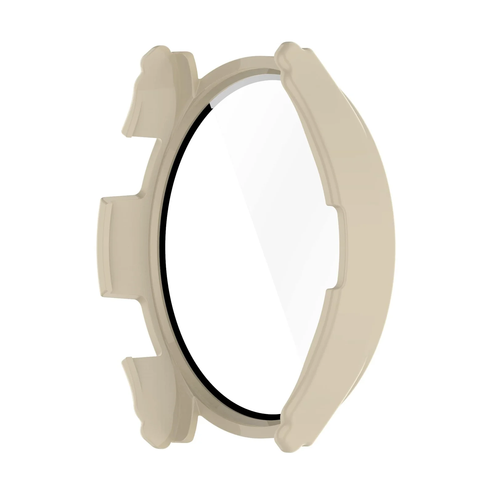 DL3 Mobilak Protective Case Compatible with Samsung Galaxy Watch 4 40mm 2021 & Samsung Galaxy Watch 5 40mm 2022 9H Hardness PC Case Bumper Full Slim Protective Cover with Tempered Glass - Ivory White