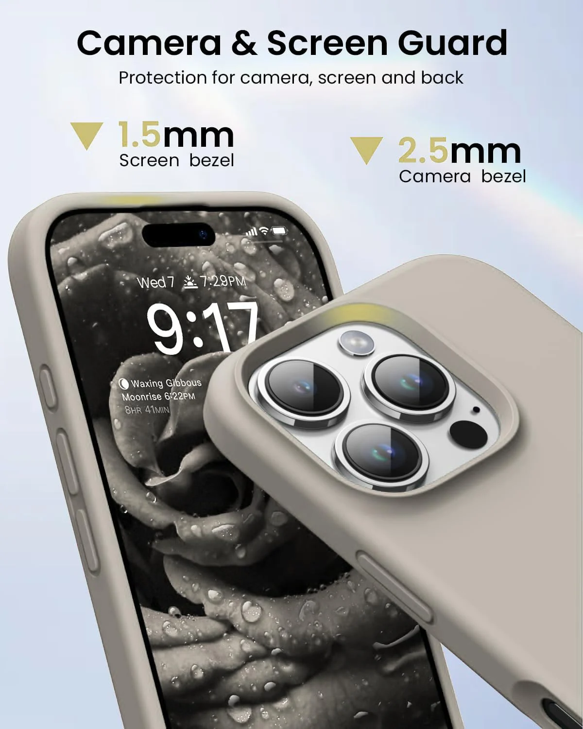 DL3 Mobilak Liquid Silicone Case for iPhone 16 Pro 6.3-inch, Supports wireless charging, Shock-absorbing protection, Scratch-resistant surface - Off White 2
