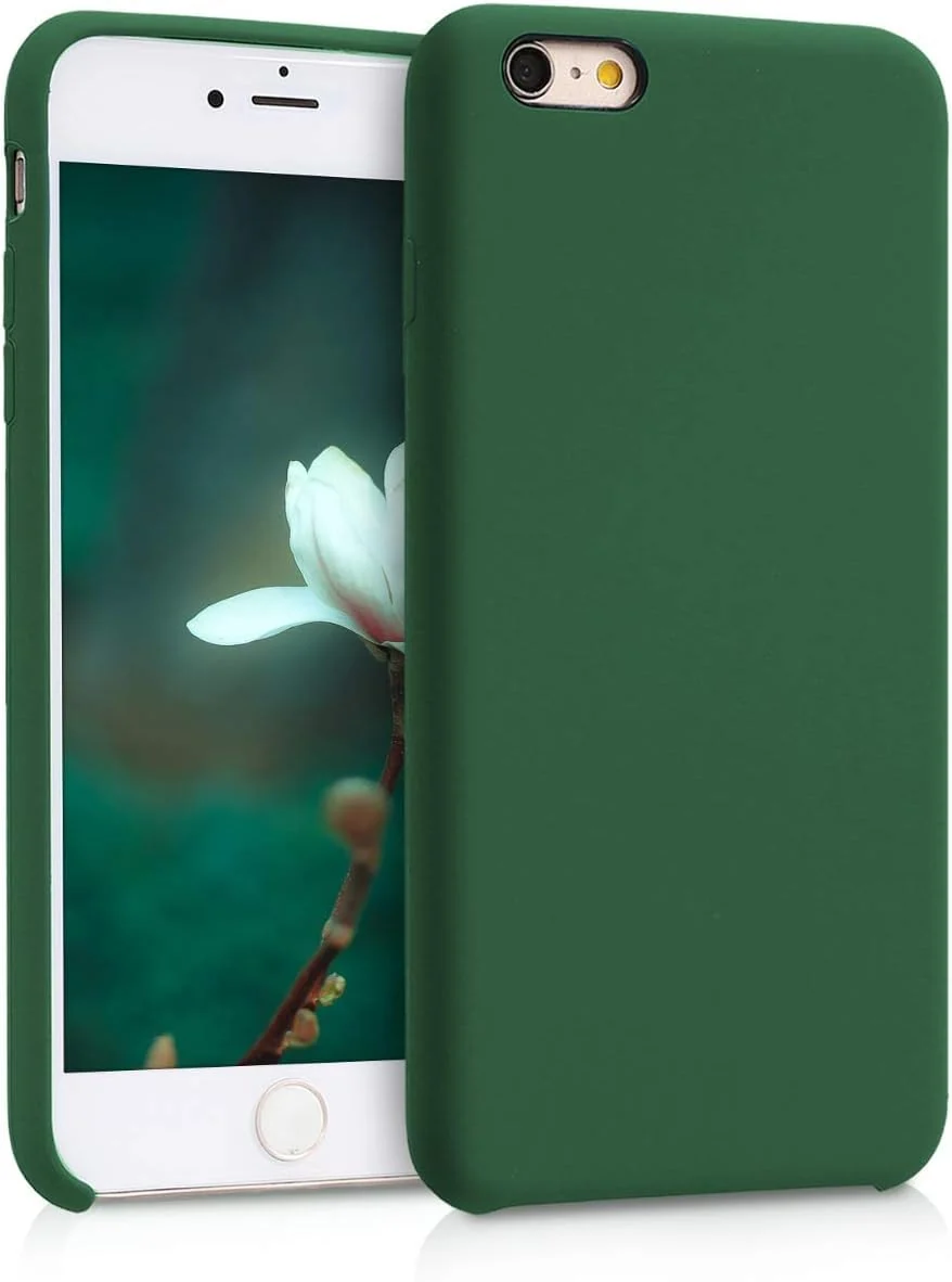DL3 Mobilak Compatible with iPhone 6 Plus / 6S Plus Case, Liquid Silicone Case, Full Body Protective Cover, Shockproof, Slim Phone Case, Anti-Scratch Soft Microfiber Lining - Green