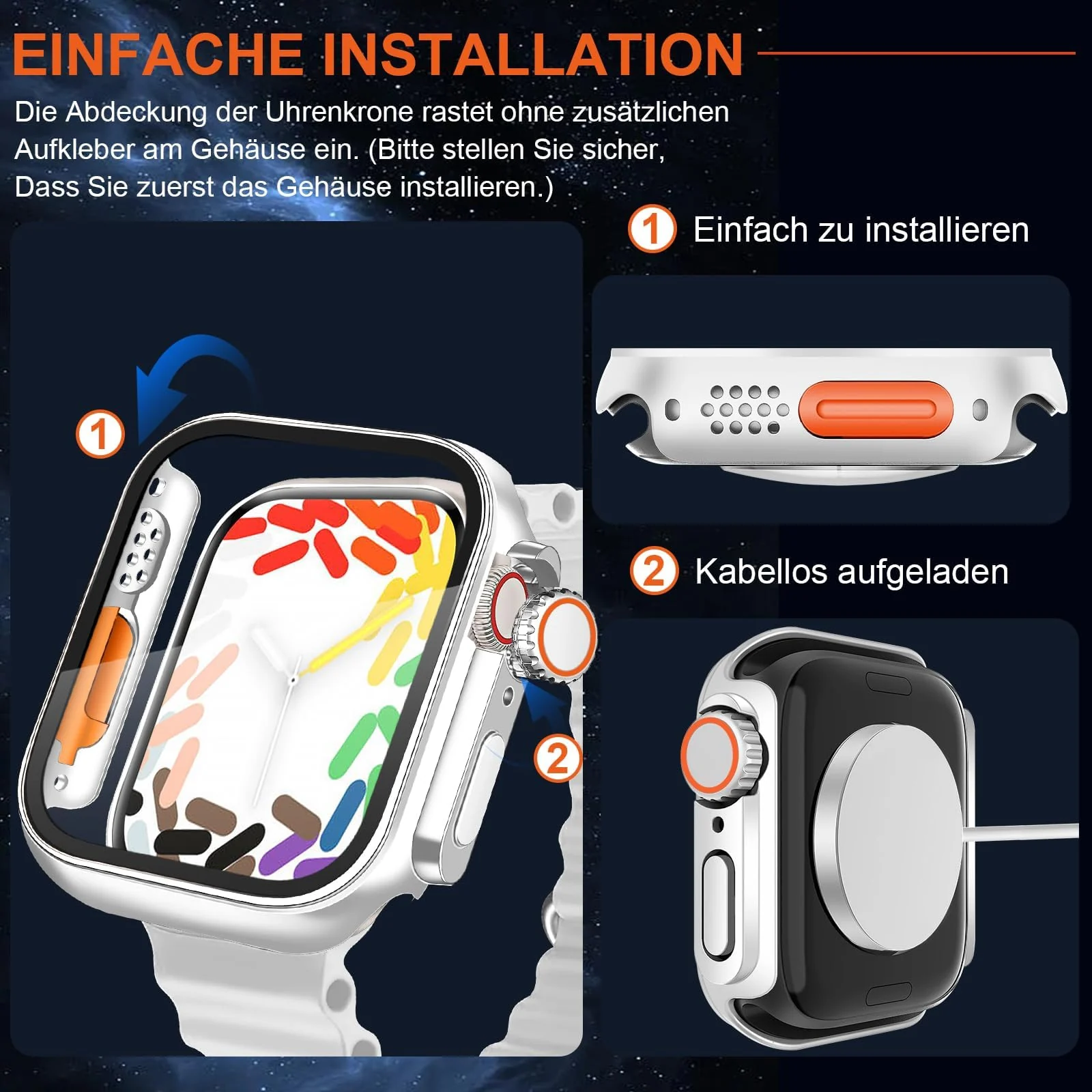 DL3 Mobilak for Apple Watch 44mm Screen Protector Case, [Looks Like Ultra Protector Case] Built-in Tempered Glass Screen Unique Design Case Cover for iWatch 44mm Series 6/5/4/SE2/SE - Silver