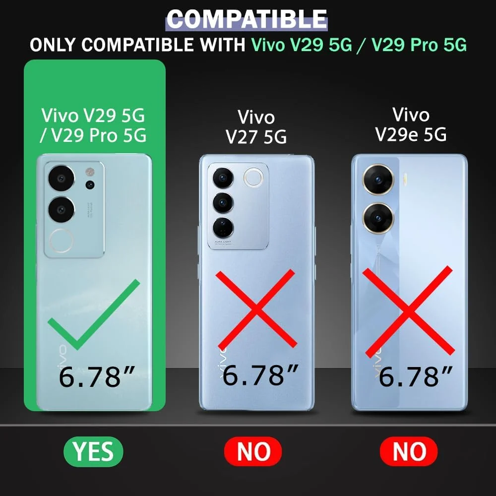 DL3 Mobilak Clear TPU Case for vivo V29 / vivo V29 Pro, Camera protection, Shock-absorbing protection, Scratch-resistant surface - Black