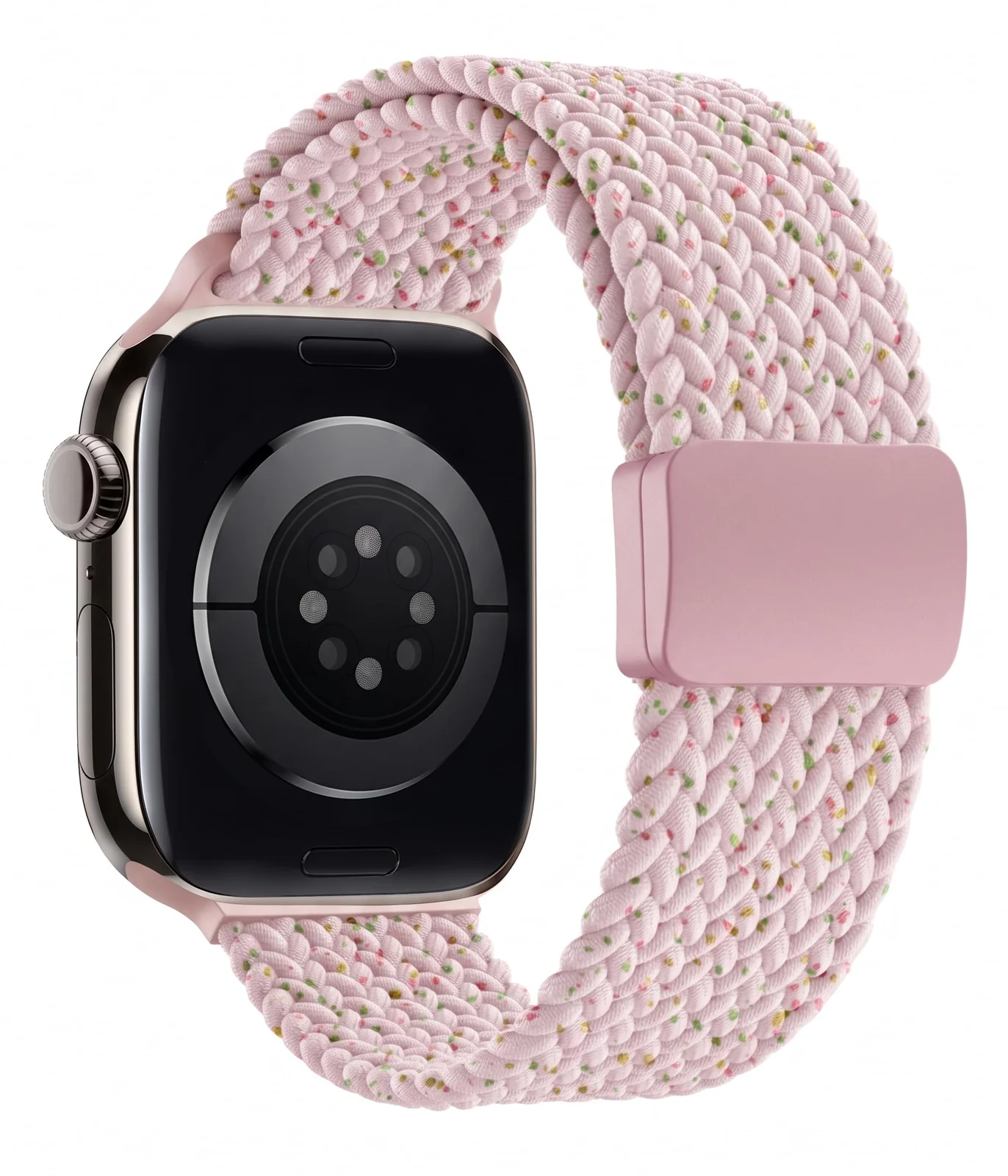 DL3 Mobilak Sport Solo Loop Compatible with Apple Watch Band 42mm 44mm 45mm 46mm 49mm for Women Men, Magnetic Strap Stretchy Braided Wristband for iWatch Series 11 10 9 8 7 6 5 4 3 Ultra 3 2 1 SE SE2 - Black
