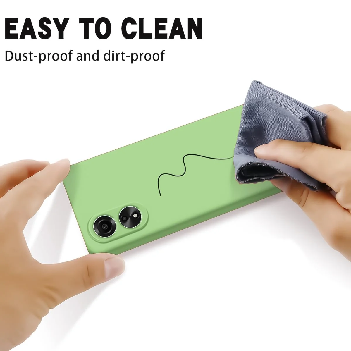 DL3 Mobilak OPPO A78 Case, Soft Flexible Silicone Gel Rubber Bumper Cover, Full Body Shockproof Protective Phone Case - Light Green