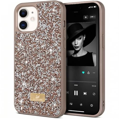 DL3 Mobilak Case for iPhone 16 Pro Max 6.9-Inch Glitter, Sparkle Diamond Crystal Bling Case with Bling, Ultra Thin Lightweight Full Body Shockproof Anti-Scratch Protective Cover (Black)