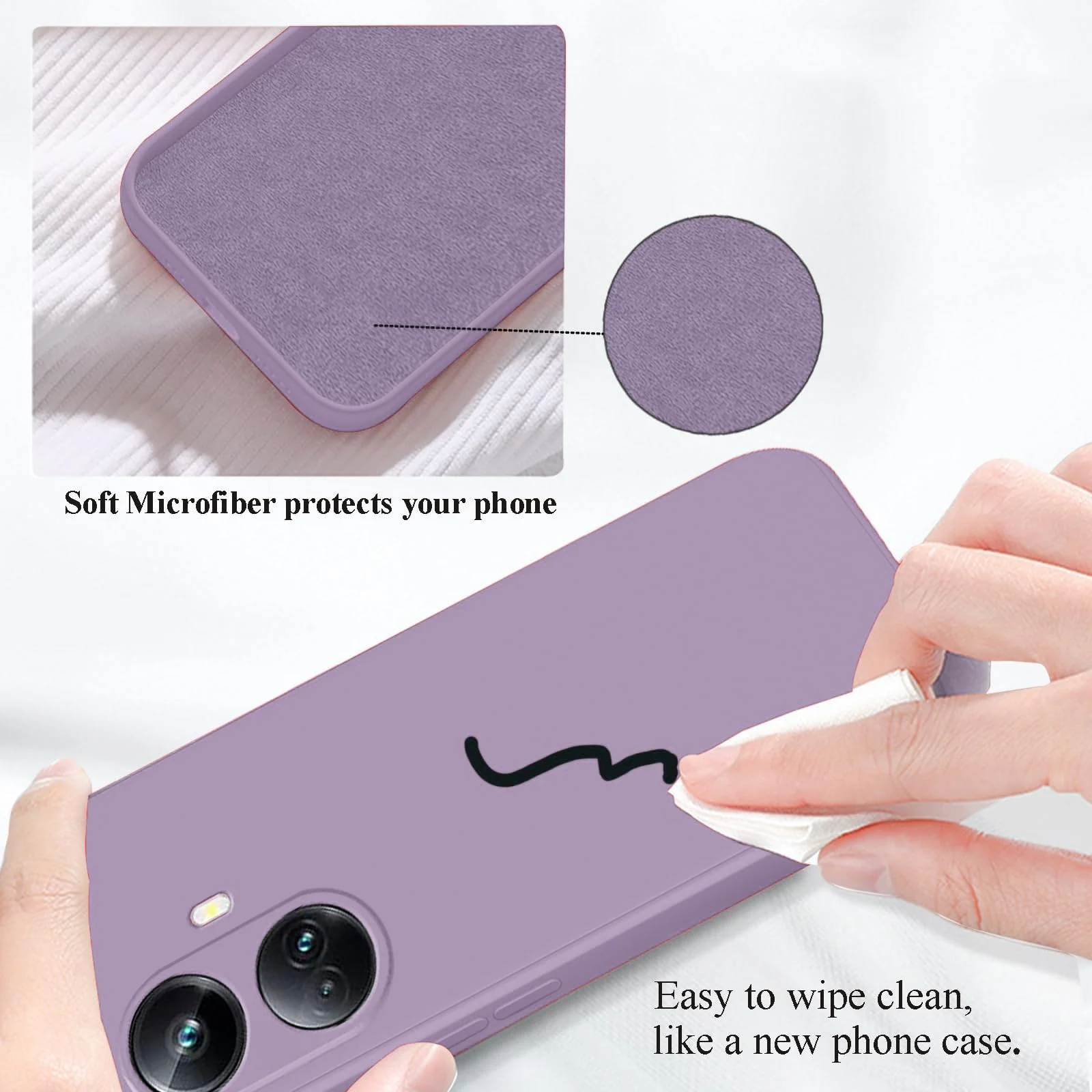 DL3 Mobilak Soft Silicone Protective Case for realme 10 pro plus with Microfiber Lining and Shockproof Design - Lavender 1