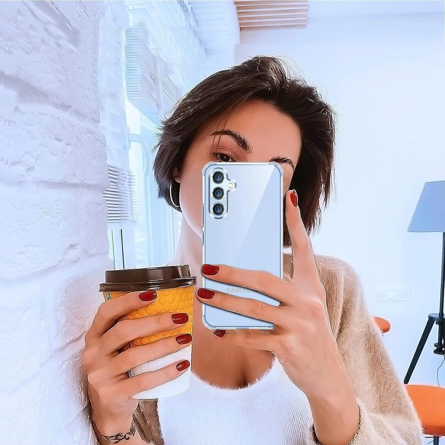 DL3 Mobilak Case Compatible with Samsung Galaxy A25, Cover Silicone TPU Gorilla Anti-shock Protector Camera Shockproof Corners - Clear