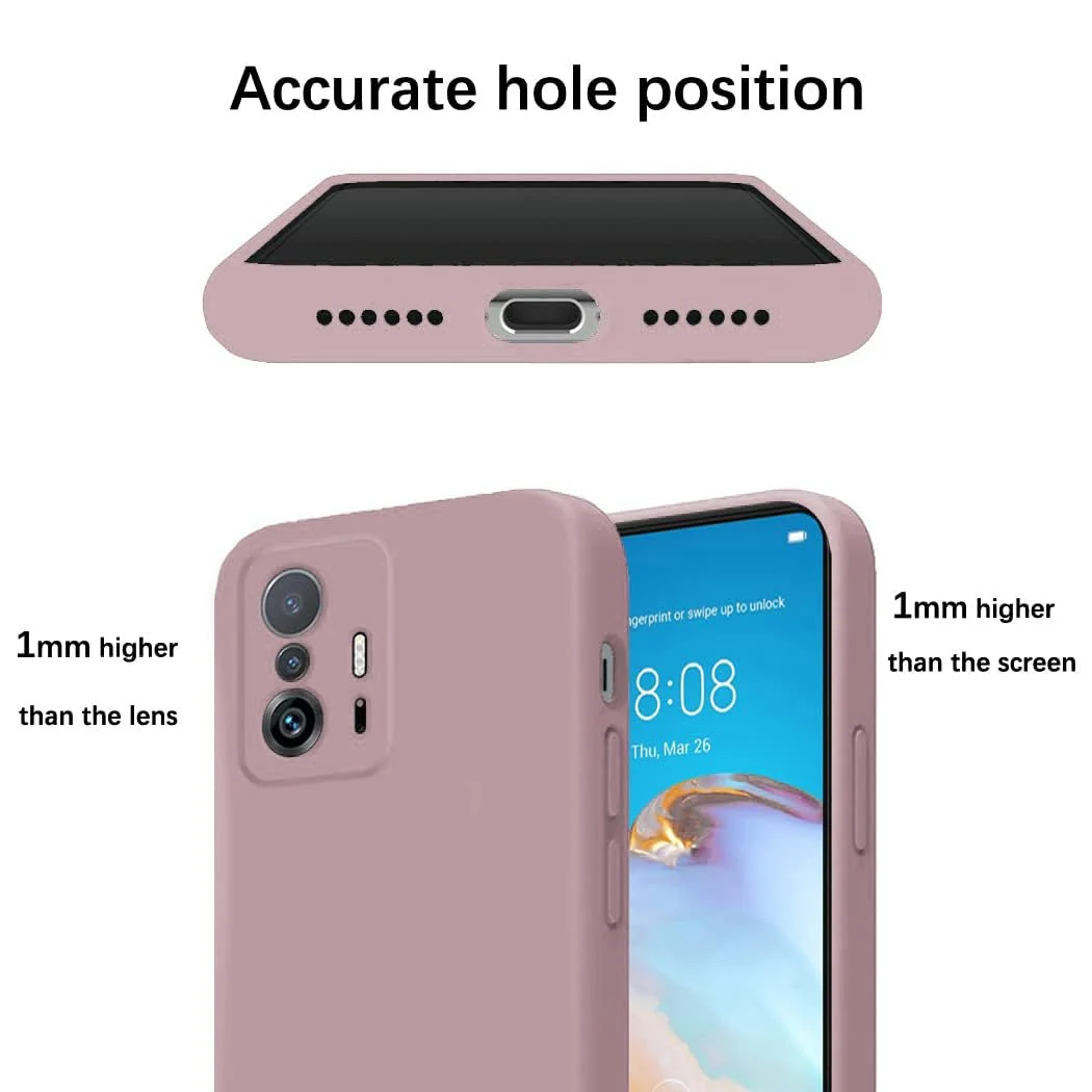 DL3 Mobilak Silicone Protective Case for Xiaomi 11T / Xiaomi 11 T Pro, Shock-absorbing protection, Scratch-resistant surface, Soft microfiber lining - Cashmere