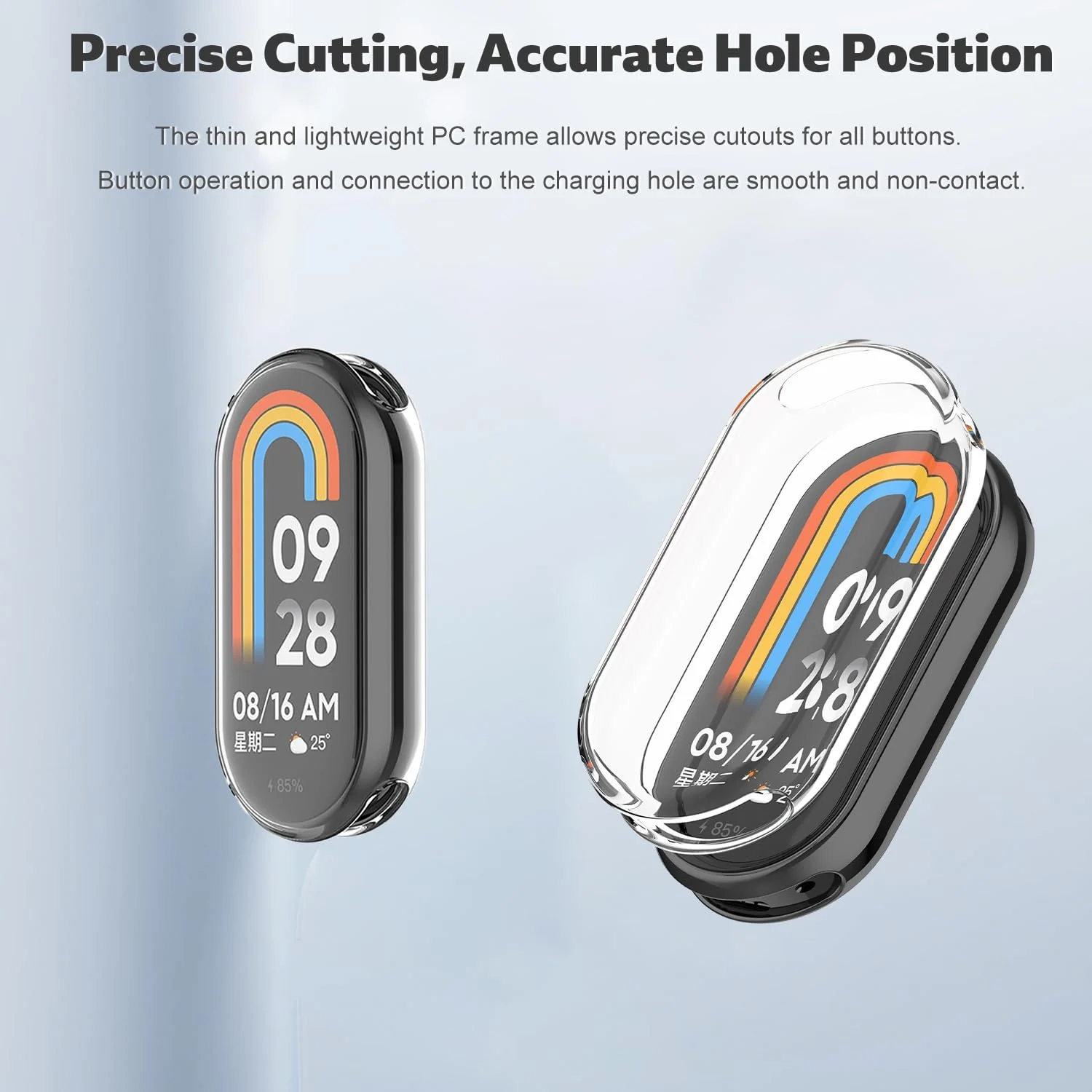 DL3 Mobilak Case Cover for Xiaomi Mi Band 10/9 / 8, Soft HD TPU Film Case, Lightweight cover, Anti-Scratch and Anti-Fall for Protective Shell For Xiaomi Smart Band 10/9/8 - Clear