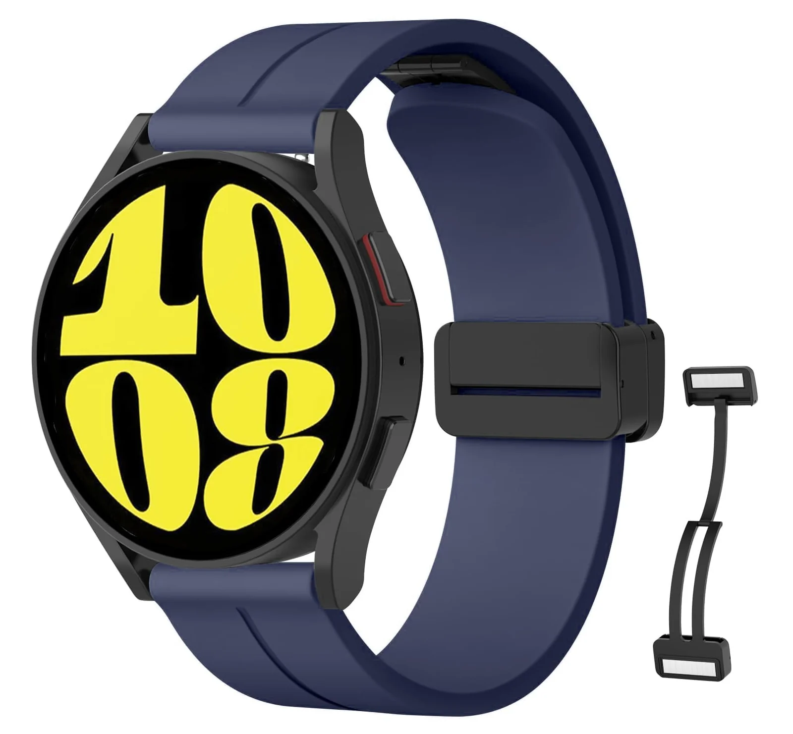DL3 Mobilak Silicone Band Magnetic Clasp 22MM Strap For Samsung galaxy watch3 45mm /galaxy 46mm/Gear S3/Huawei watch GT3 46MM/GT2E/GT2 Pro/GT GT2 46MM/Magic Watch2 46mm/Amazfit GTR 3/4 (Midnight) - Midnight Blue