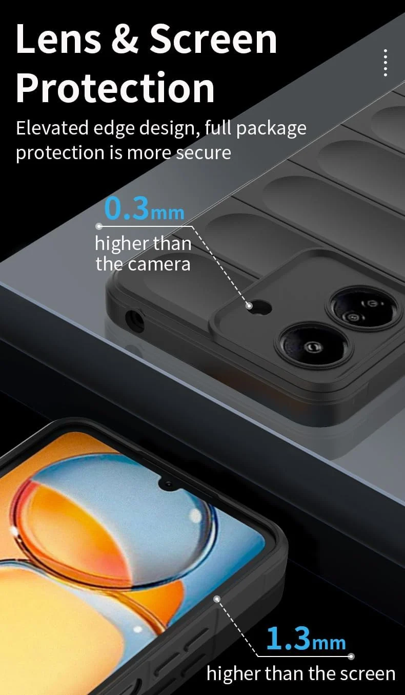 DL3 Mobilak Soft Silicone Protective Case for Xiaomi Redmi 13C 4G with Camera Protection and Shockproof Design - White