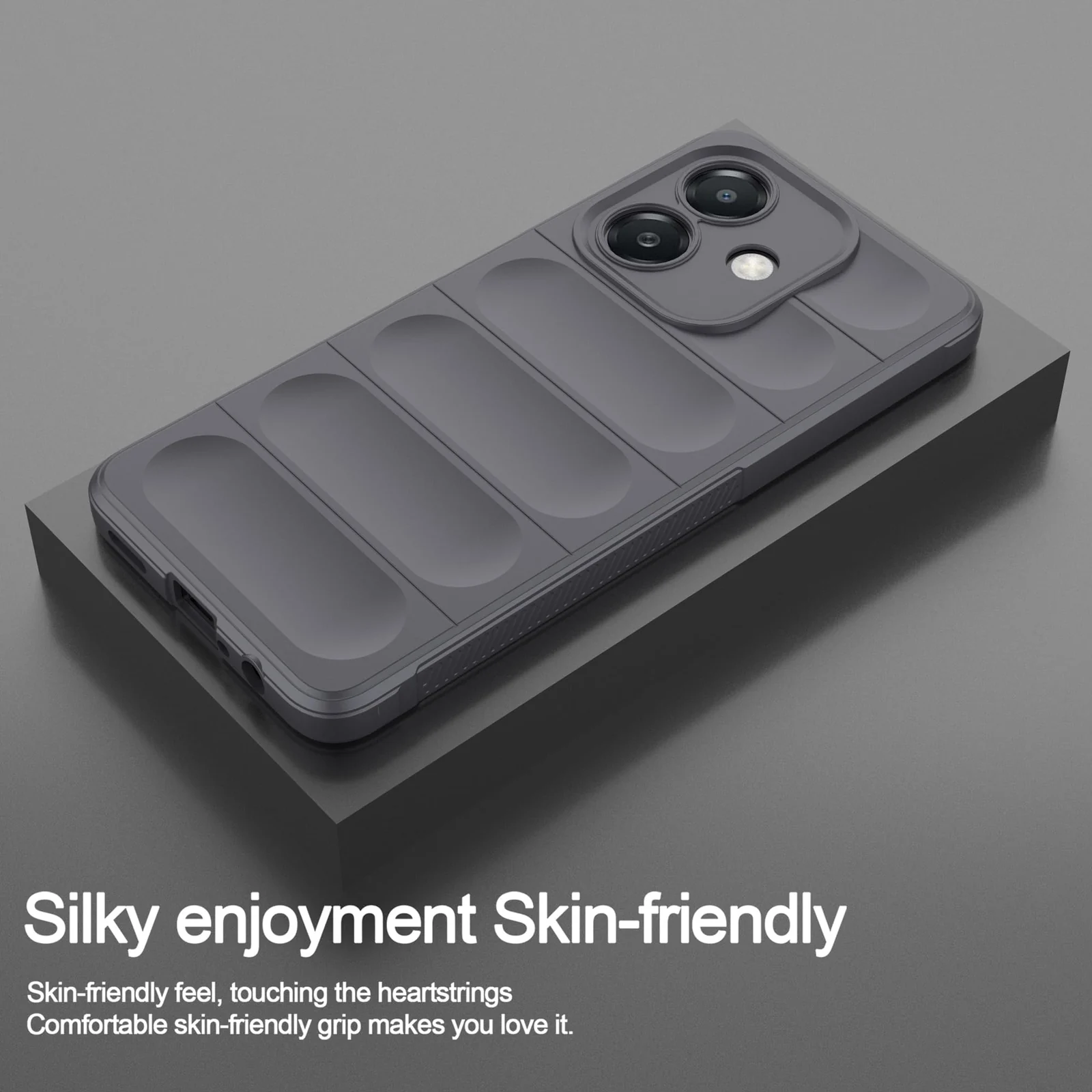 DL3 Mobilak Flexible Silicone and TPU Protective Case with Camera Protection for OPPO A3 / OPPO A3x / A40 - Dark Gray